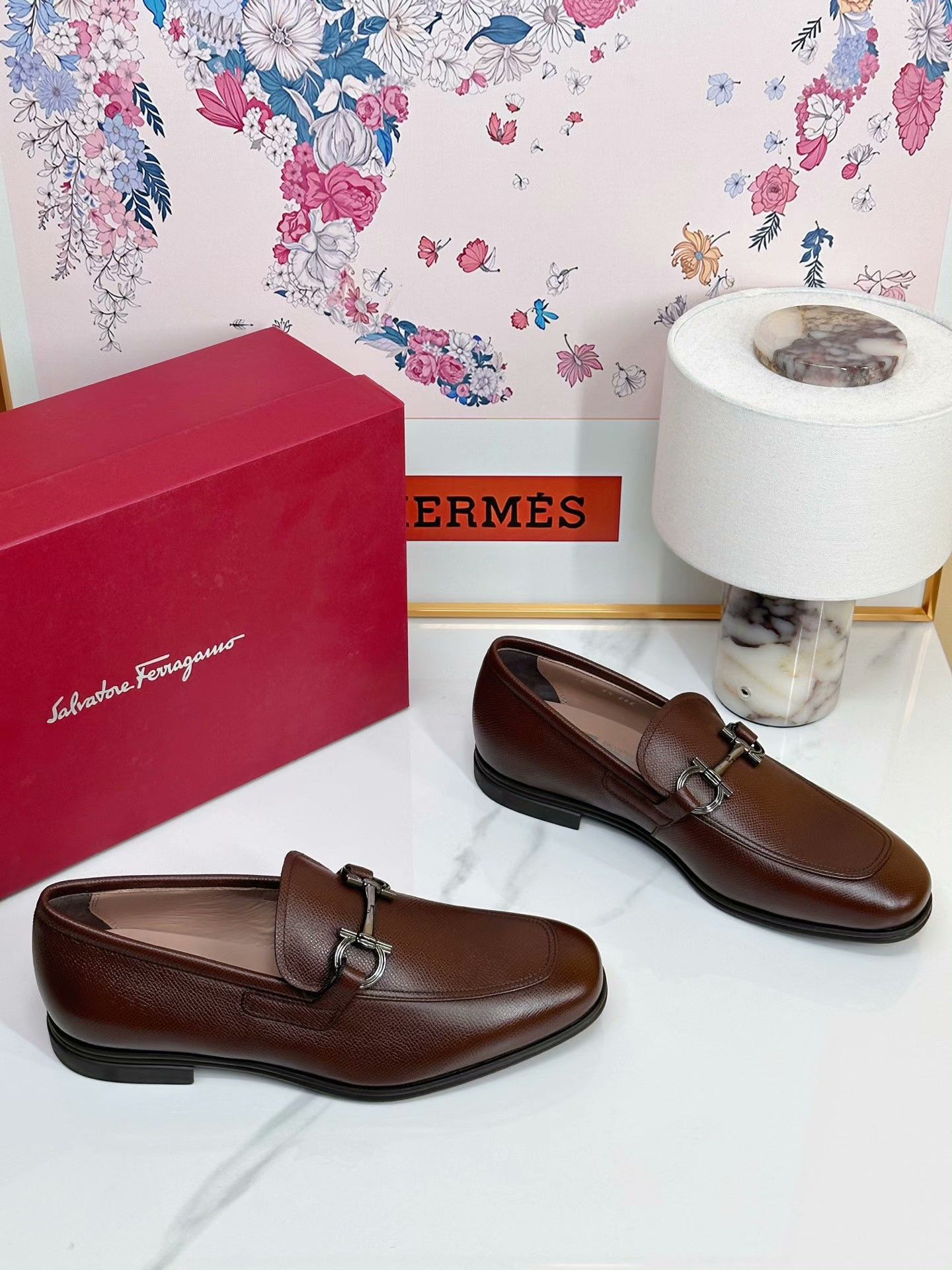 Salvatore Ferragamo Ferragamo Brown Leather Loafers Size US 7.5 / EU 40-41 - 3 Thumbnail