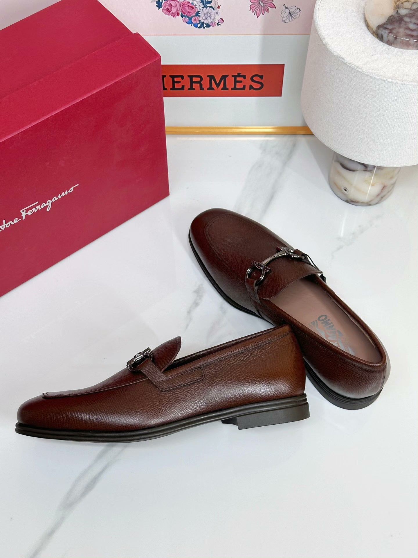 Salvatore Ferragamo Ferragamo Brown Leather Loafers Size US 7.5 / EU 40-41 - 5 Thumbnail
