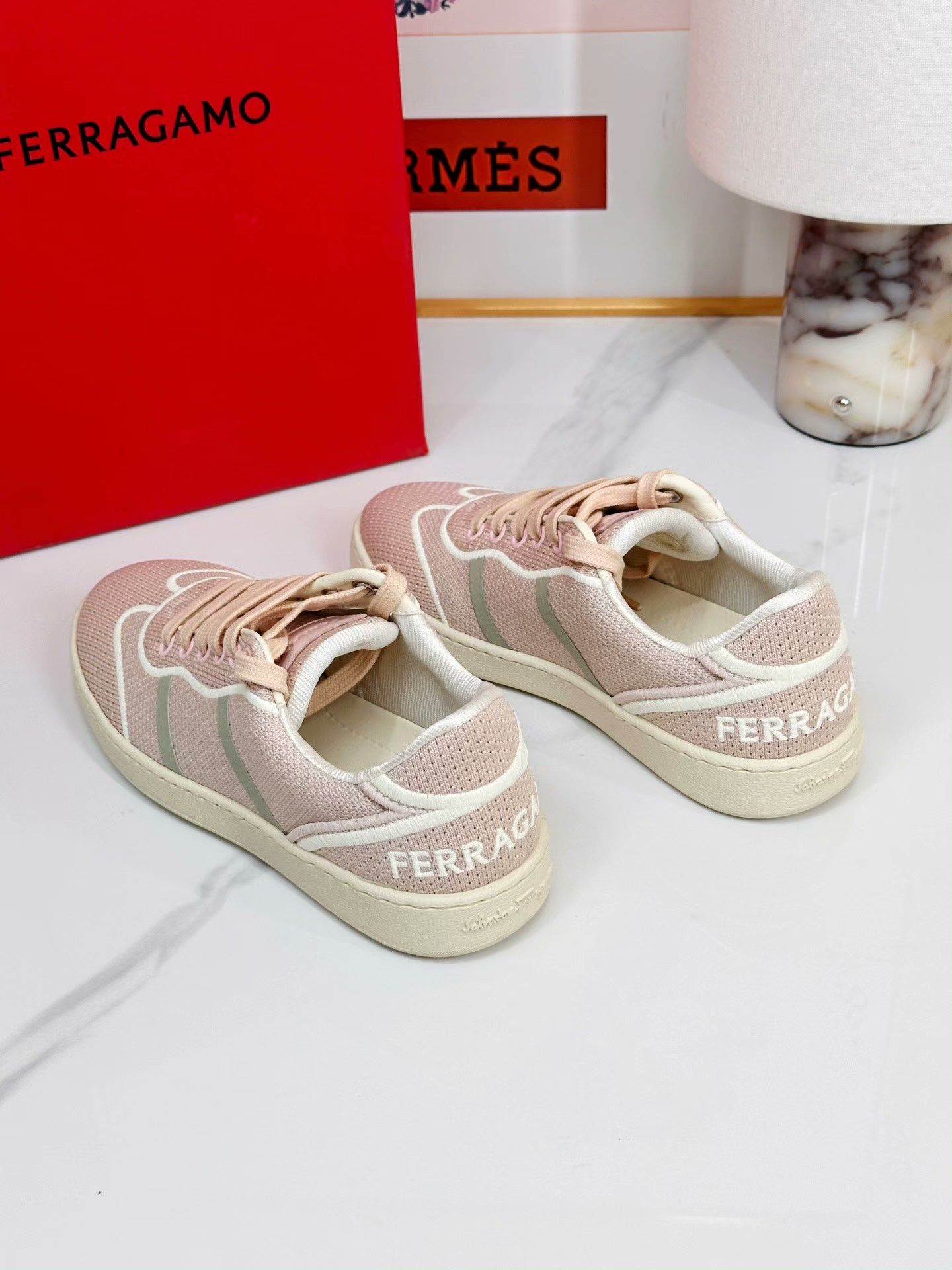 Salvatore Ferragamo Ferragamo Pink Casual Sneakers Size US 4 / IT 34 - 4 Thumbnail