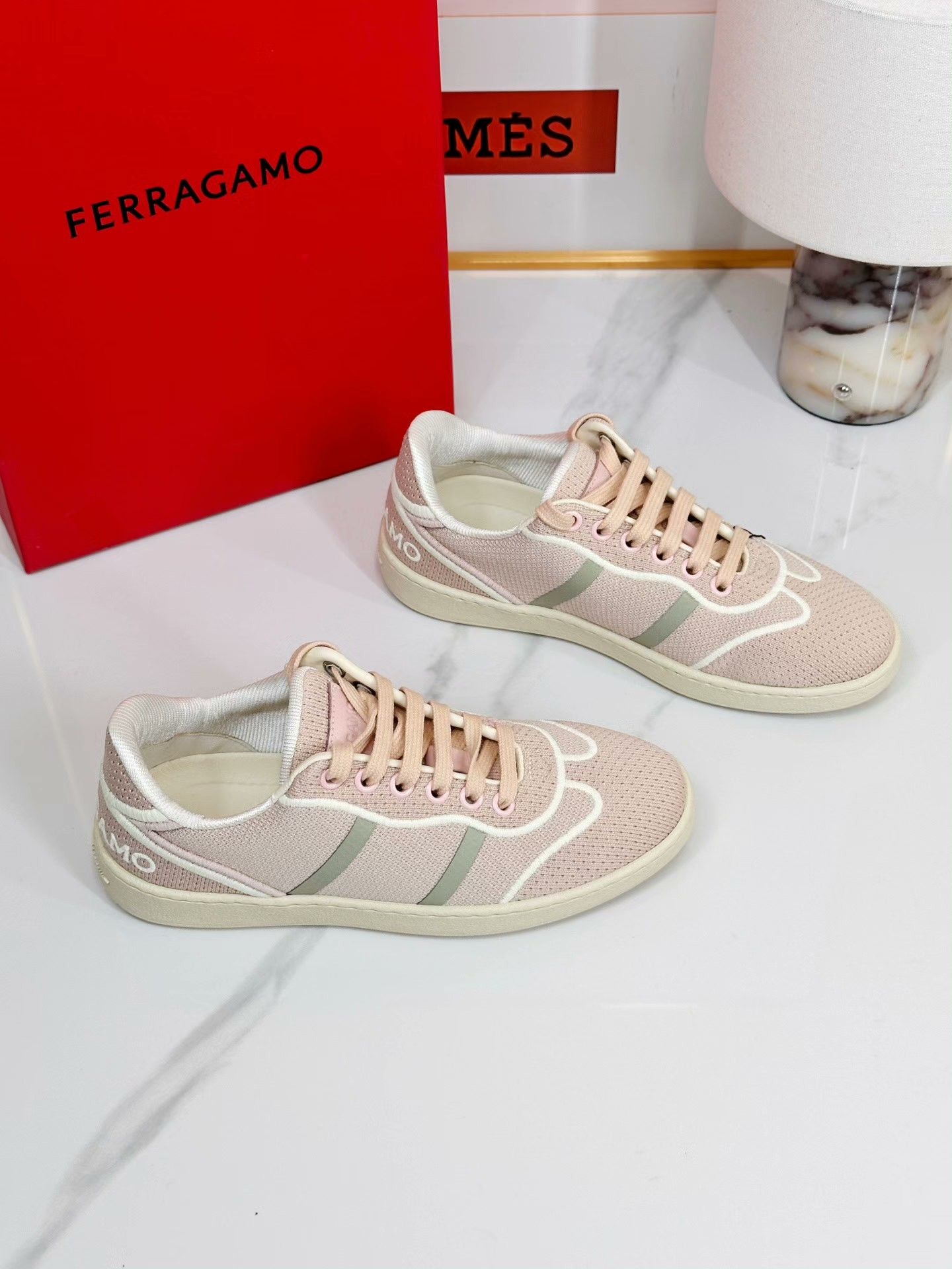 Salvatore Ferragamo Ferragamo Pink Casual Sneakers Size US 4 / IT 34 - 3 Thumbnail