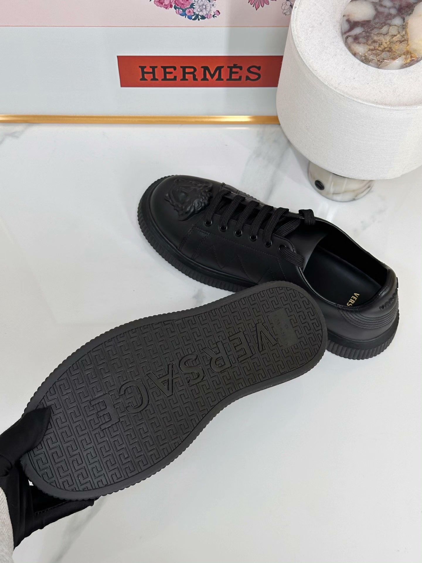 Versace Versace Black Medusa Embossed Casual Sneakers Size US 10 / EU 43 - 7 Thumbnail