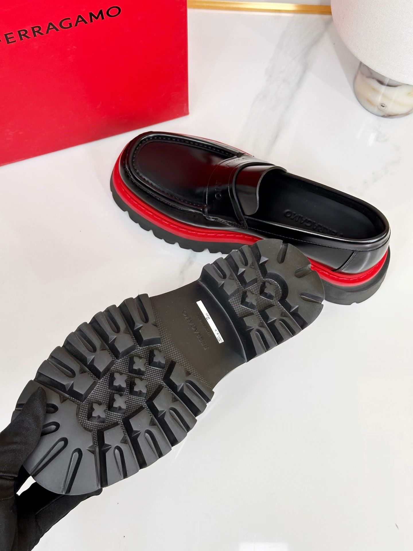 Salvatore Ferragamo Ferragamo Black Casual Platform Loafers Size US 7.5 / EU 40-41 - 6 Thumbnail