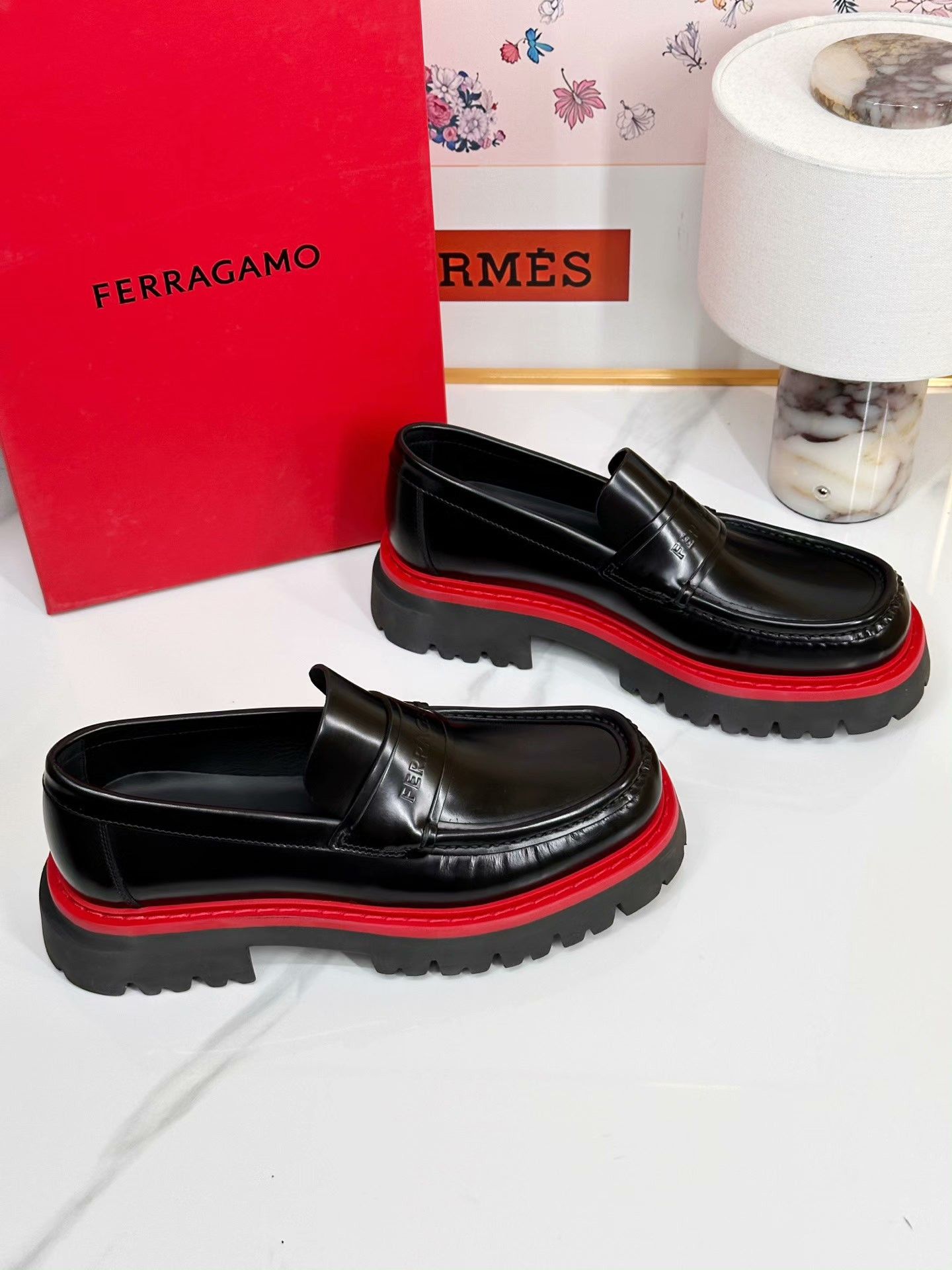 Salvatore Ferragamo Ferragamo Black Casual Platform Loafers Size US 7.5 / EU 40-41 - 3 Thumbnail