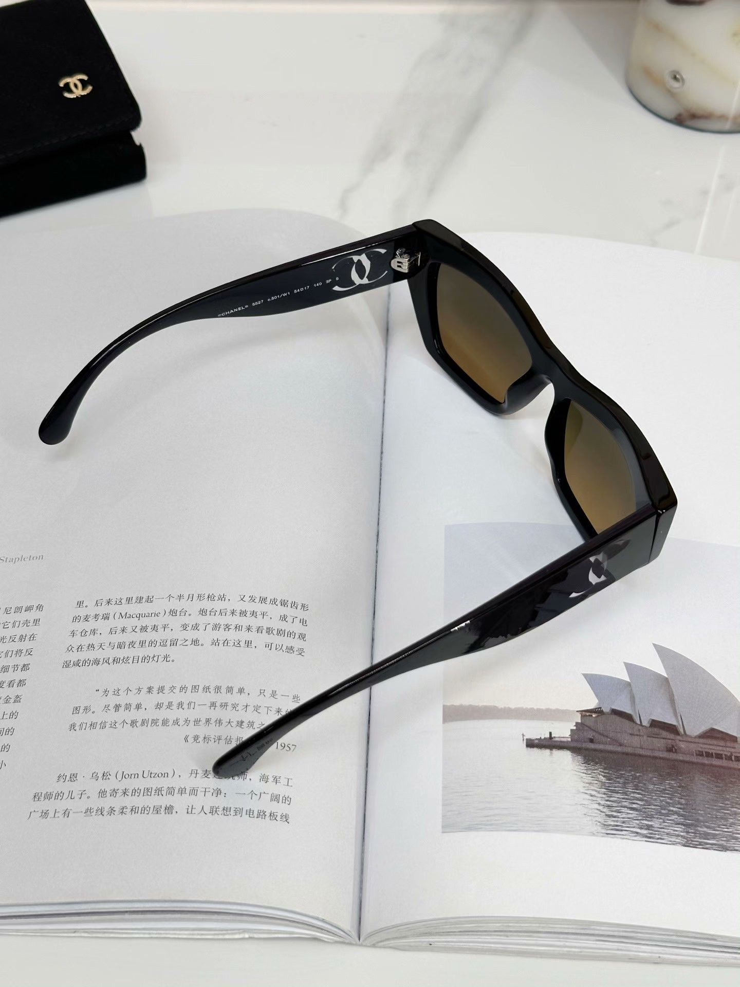 Chanel CHANEL Black Cat-Eye Sunglasses Size ONE SIZE - 5 Thumbnail
