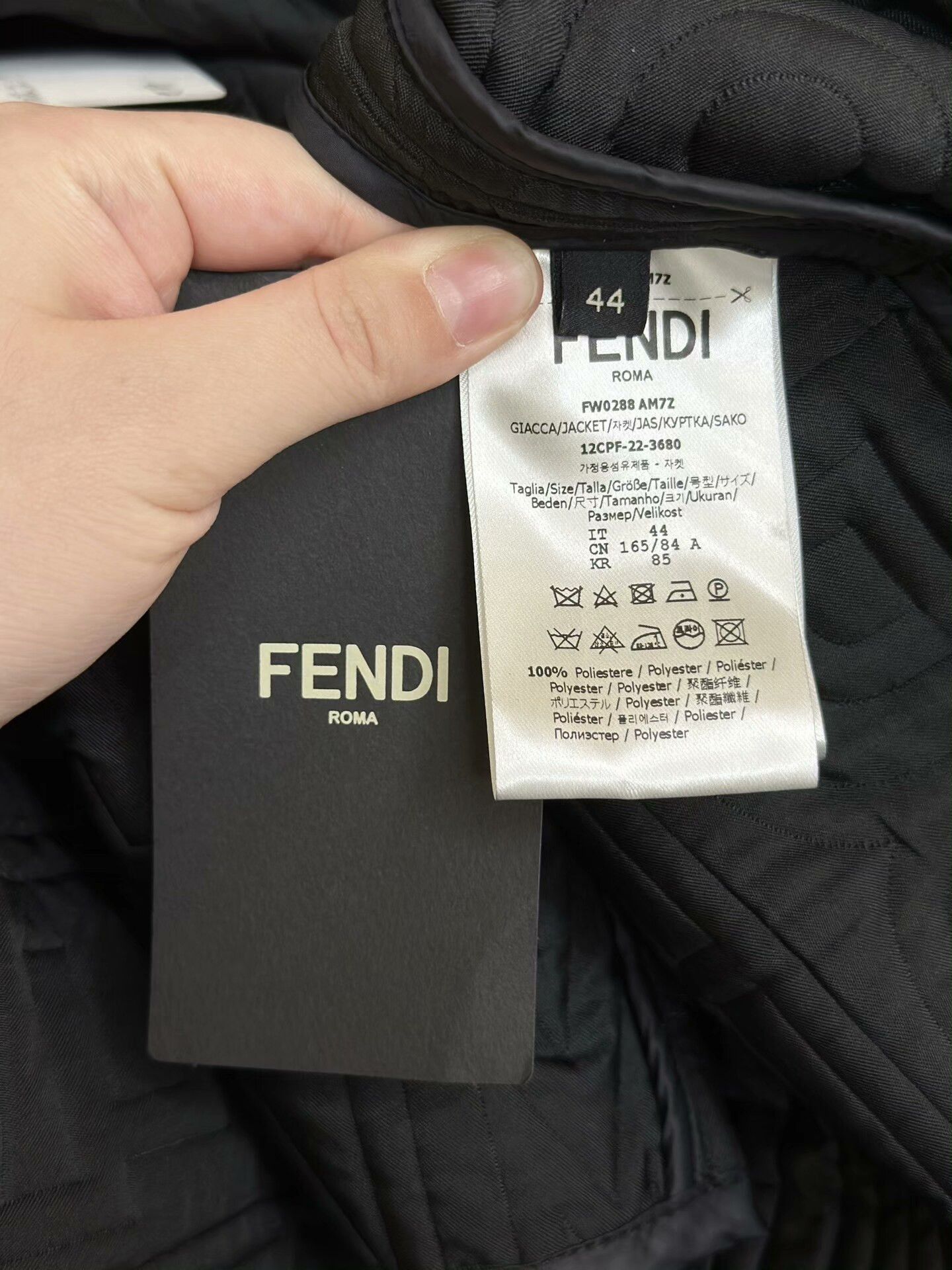 Fendi FENDI Black Letter Print Collar Jacket Size US S / EU 44-46 / 1 - 6 Thumbnail