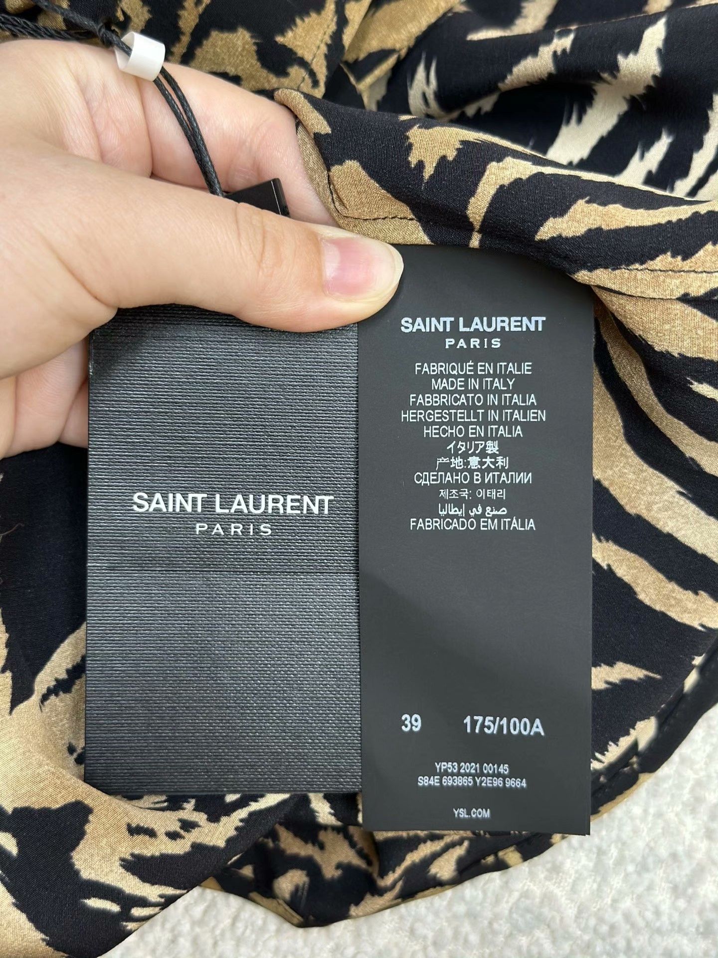 Saint Laurent Paris SAINT LAURENT Tiger Print Silk Shirt Size US M / EU 48-50 / 2 - 5 Thumbnail