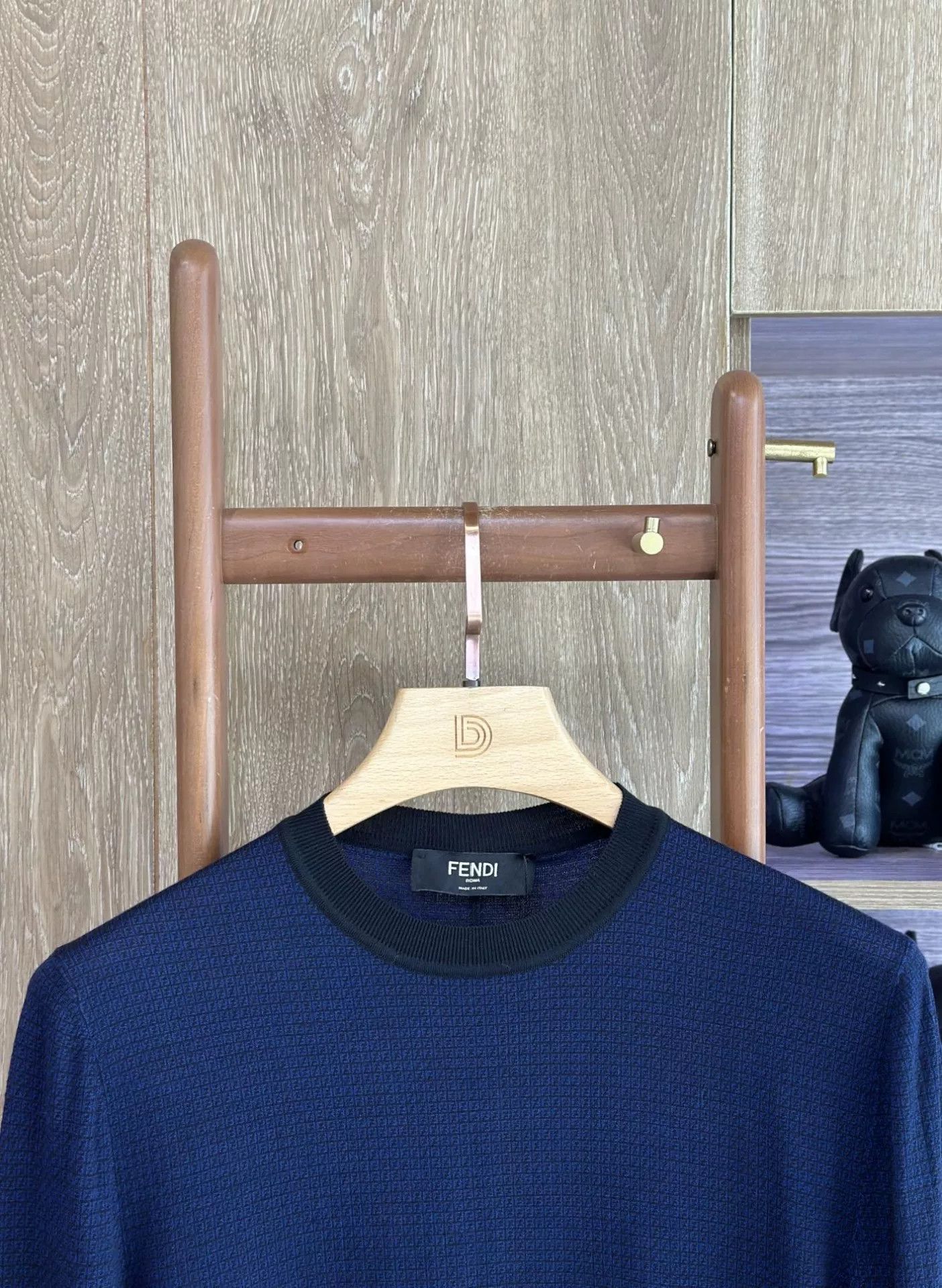 Fendi FENDI Dark Blue Crew Neck Wool Sweater Size US S / EU 44-46 / 1 - 3 Thumbnail