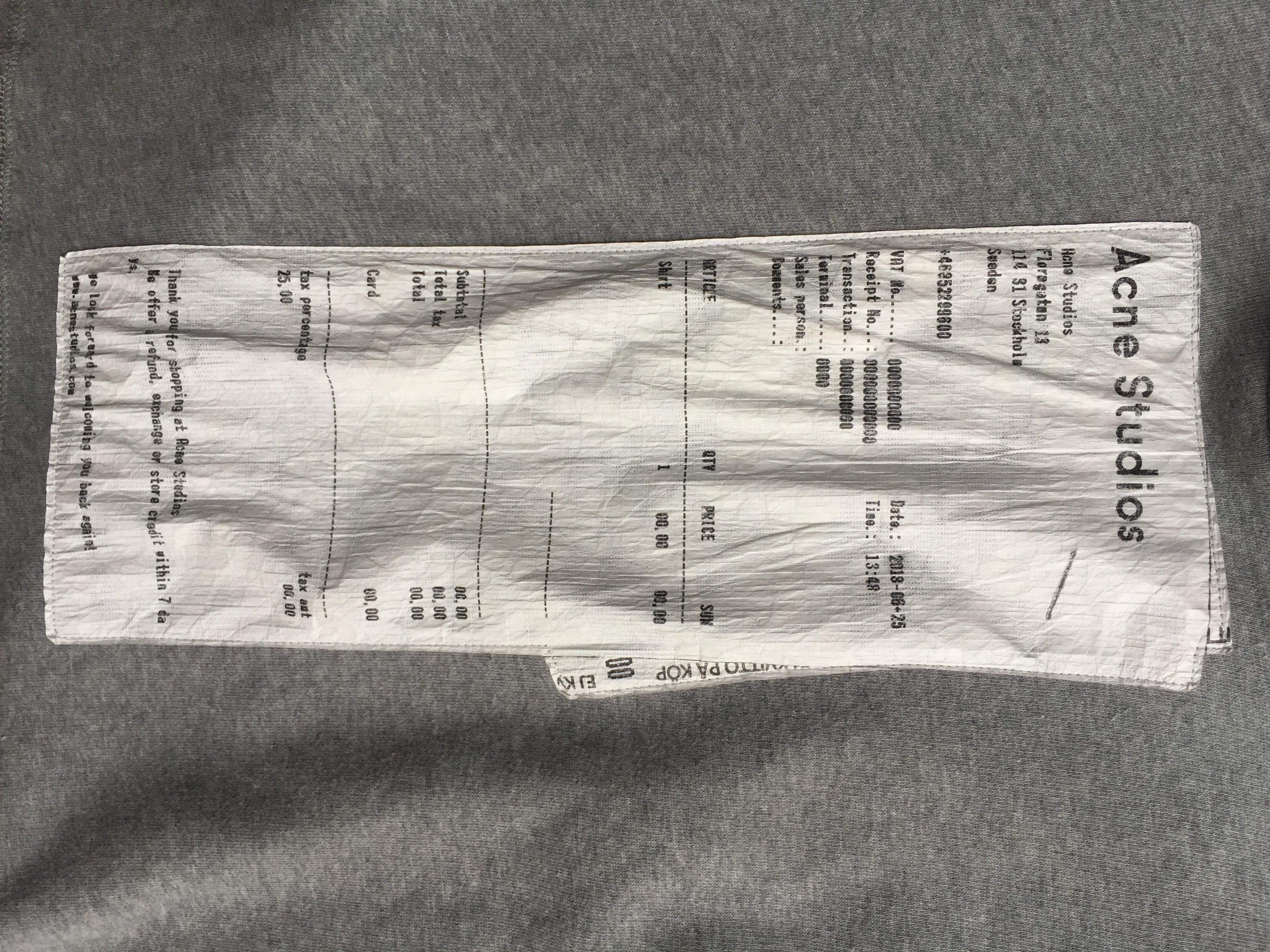 Acne studios deals receipt hoodie