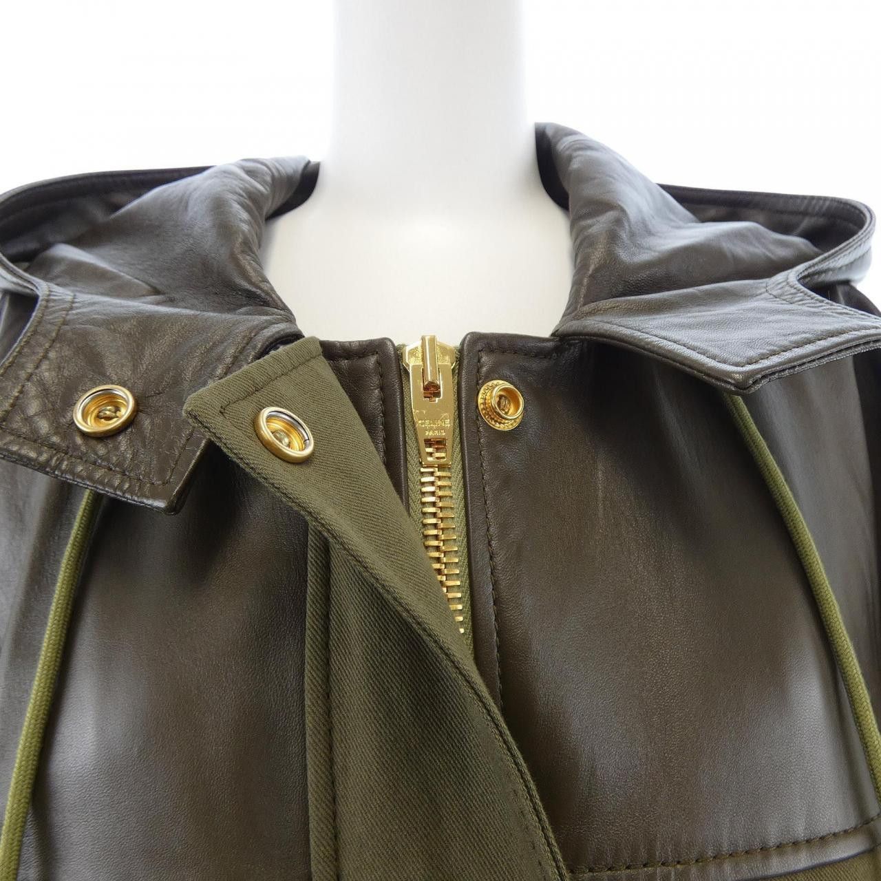 Celine Celine CELINE Lambskin Leather Jacket Leather Outerwear 2D534583C DUTY FREE for USA Size ONE SIZE - 5 Thumbnail