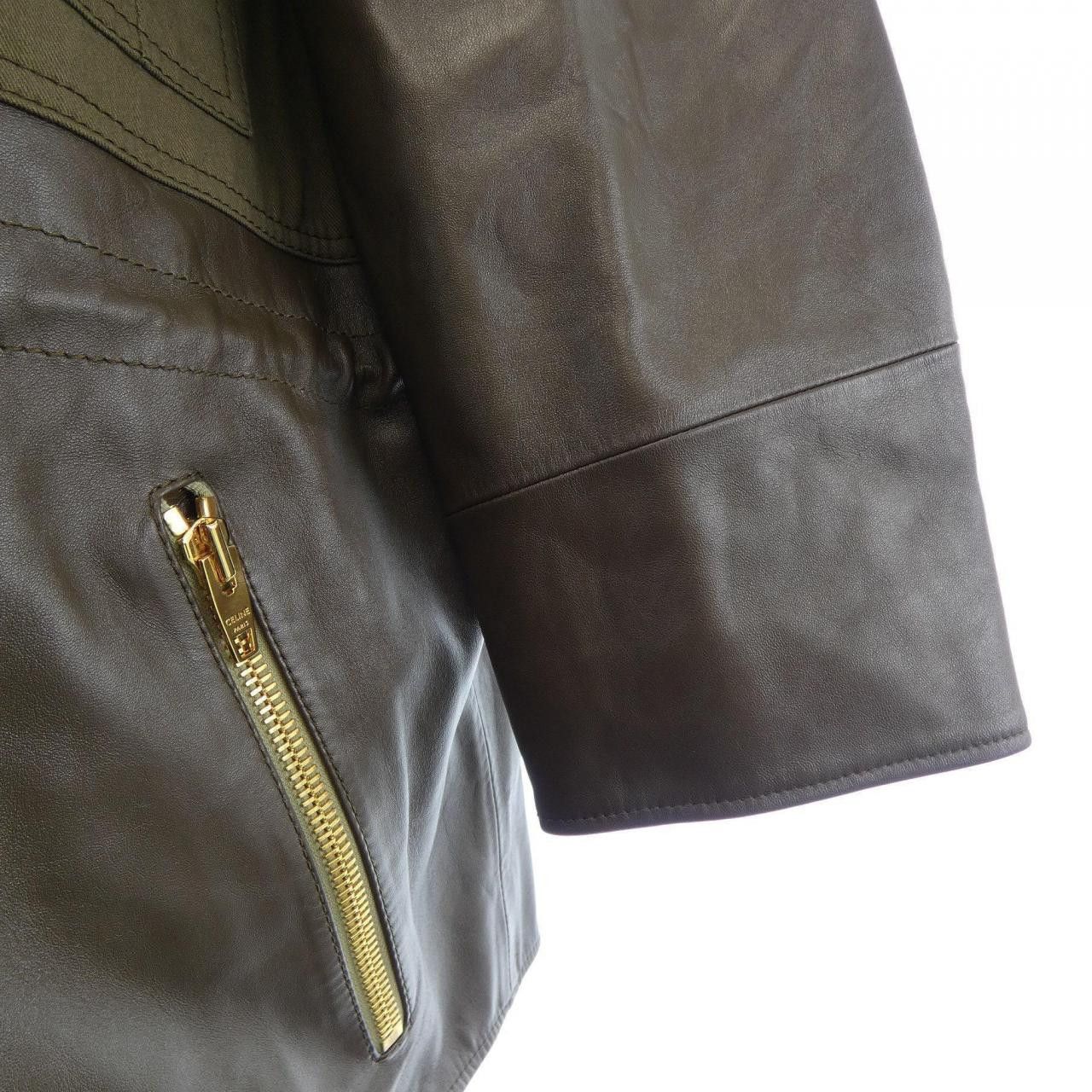 Celine Celine CELINE Lambskin Leather Jacket Leather Outerwear 2D534583C DUTY FREE for USA Size ONE SIZE - 6 Thumbnail