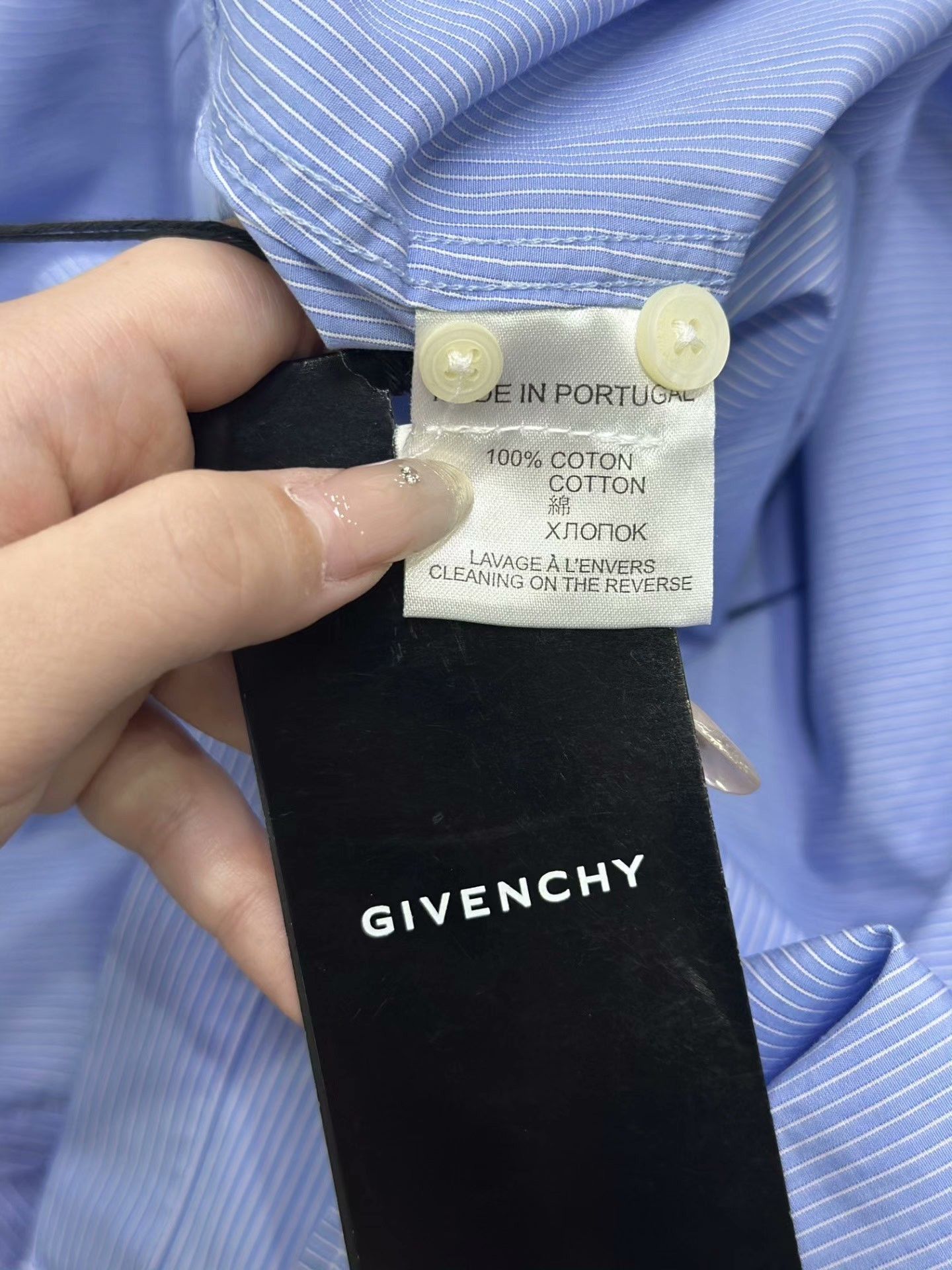 Givenchy Givenchy Blue Striped Long-Sleeve Shirt Size US XXS / EU 40 - 5 Thumbnail