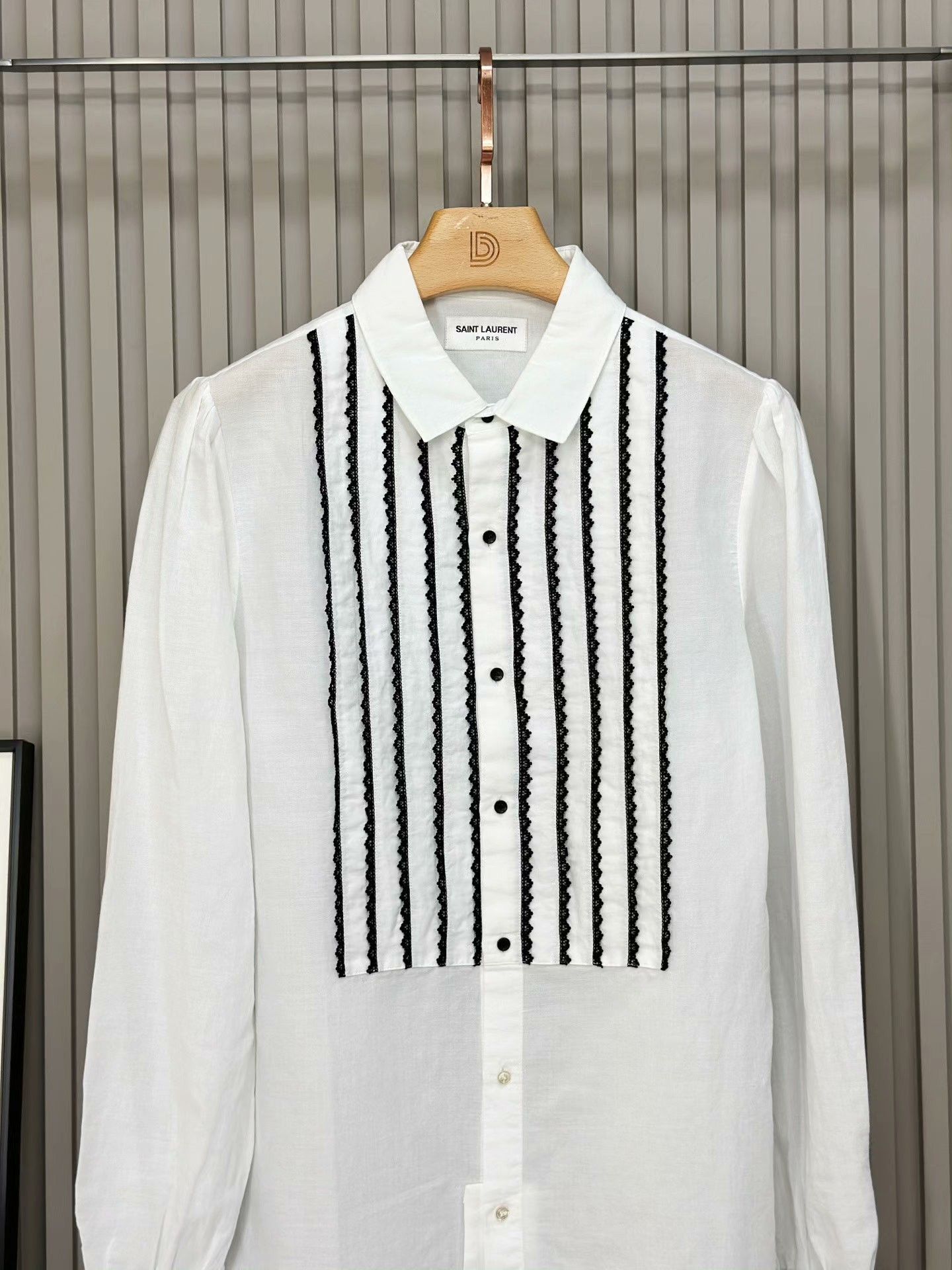 Saint Laurent Paris SAINT LAURENT White Shirt Size S / US 4 / IT 40 - 3 Thumbnail