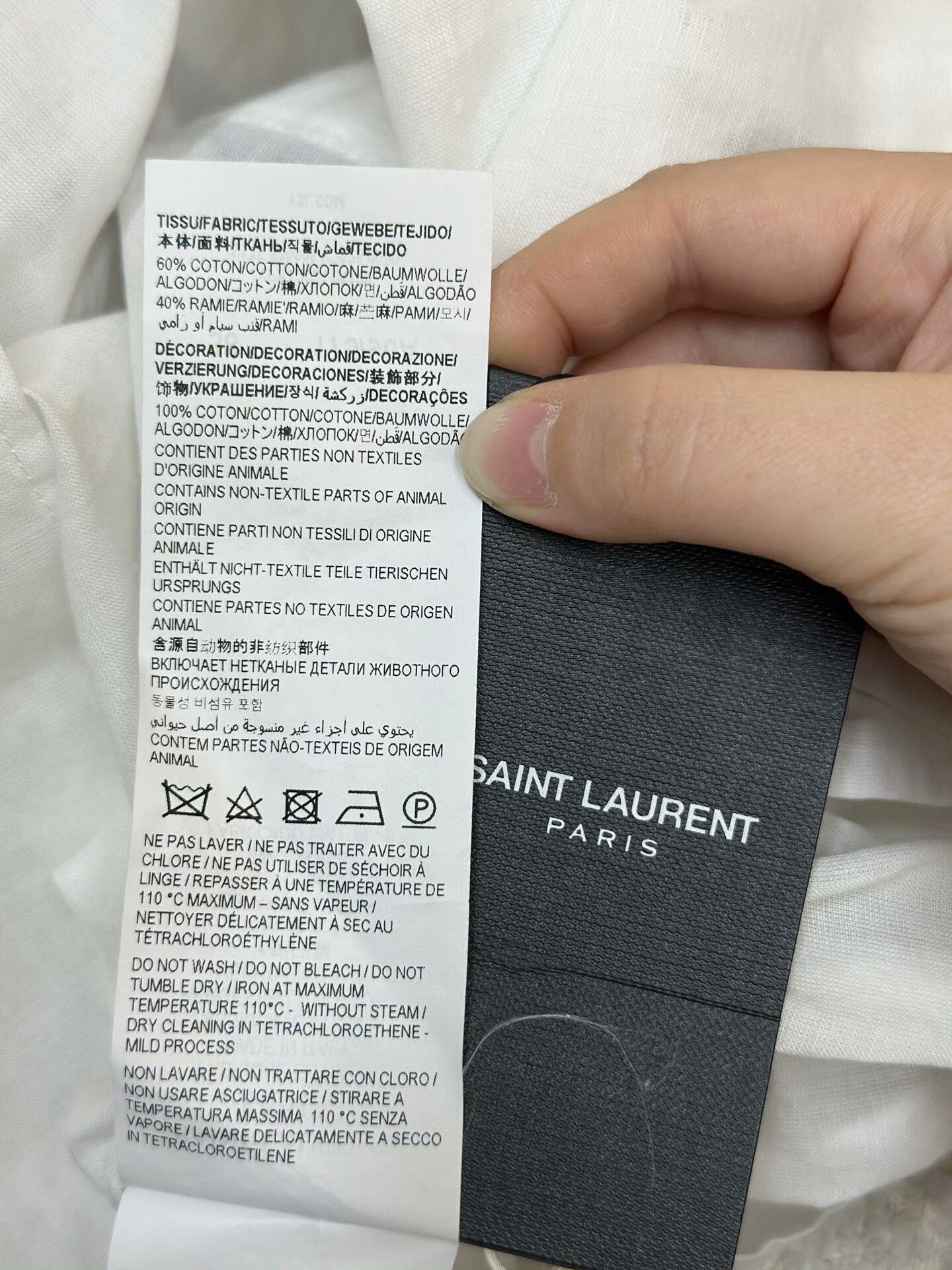 Saint Laurent Paris SAINT LAURENT White Shirt Size S / US 4 / IT 40 - 7 Thumbnail