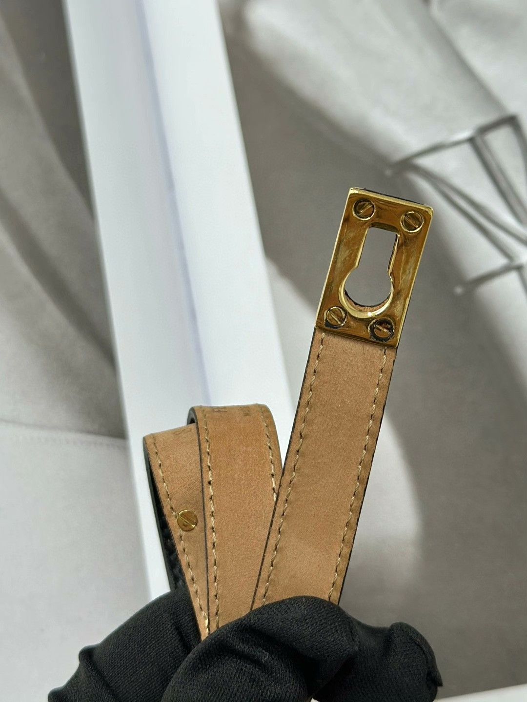 Fendi FENDI Black-Brown Stripe Leather Bracelet Size ONE SIZE - 2 Thumbnail