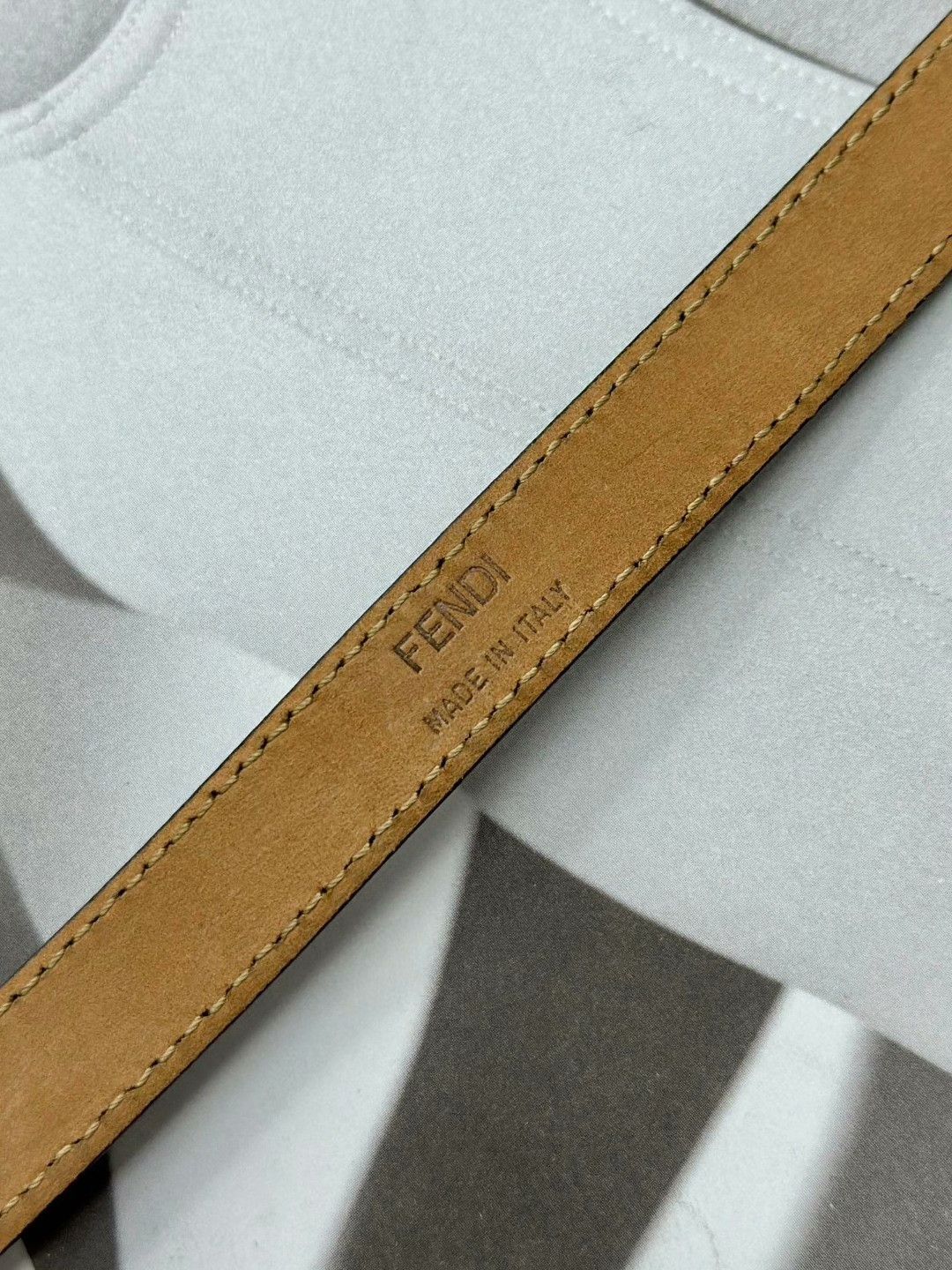 Fendi FENDI Black-Brown Stripe Leather Bracelet Size ONE SIZE - 6 Thumbnail