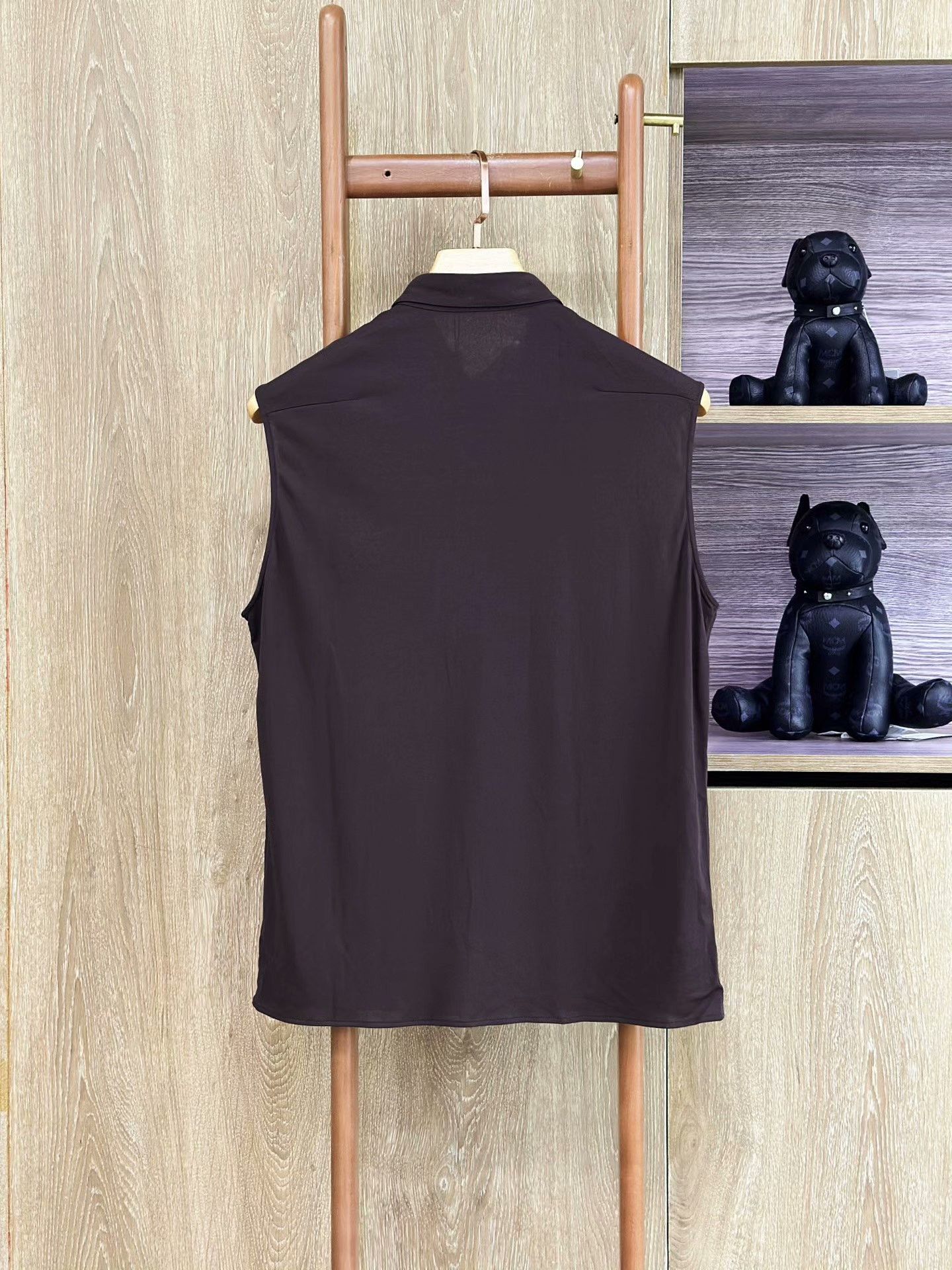 Dior Dior Burgundy Sleeveless Lapel Shirt Size US XS / EU 42 / 0 - 2 Thumbnail