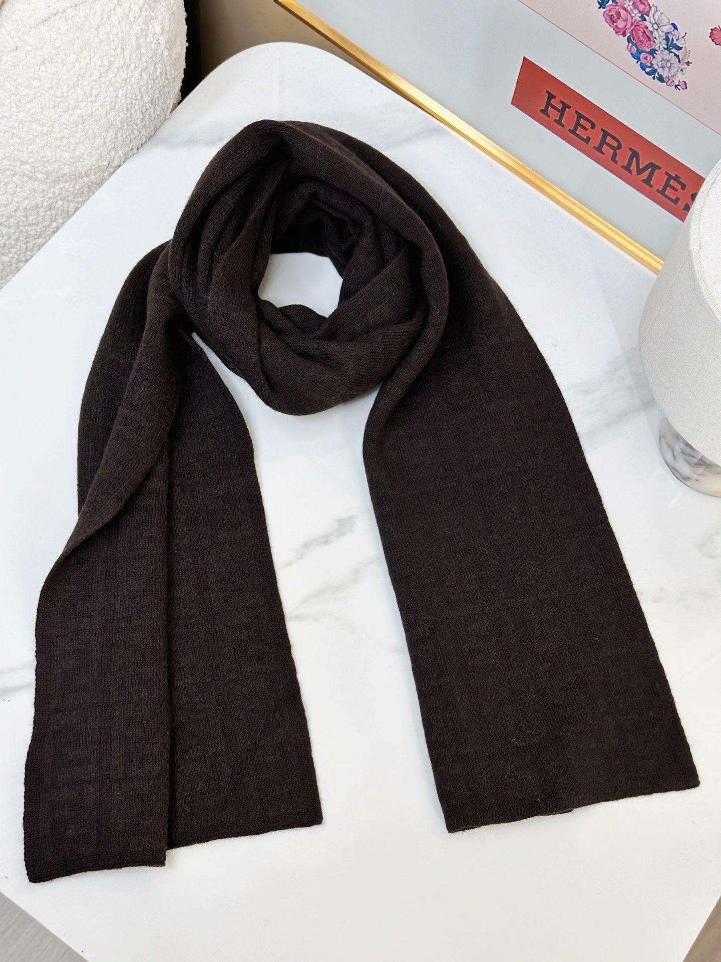 Fendi FENDI Brown Wool Casual Scarf Size ONE SIZE - 3 Thumbnail