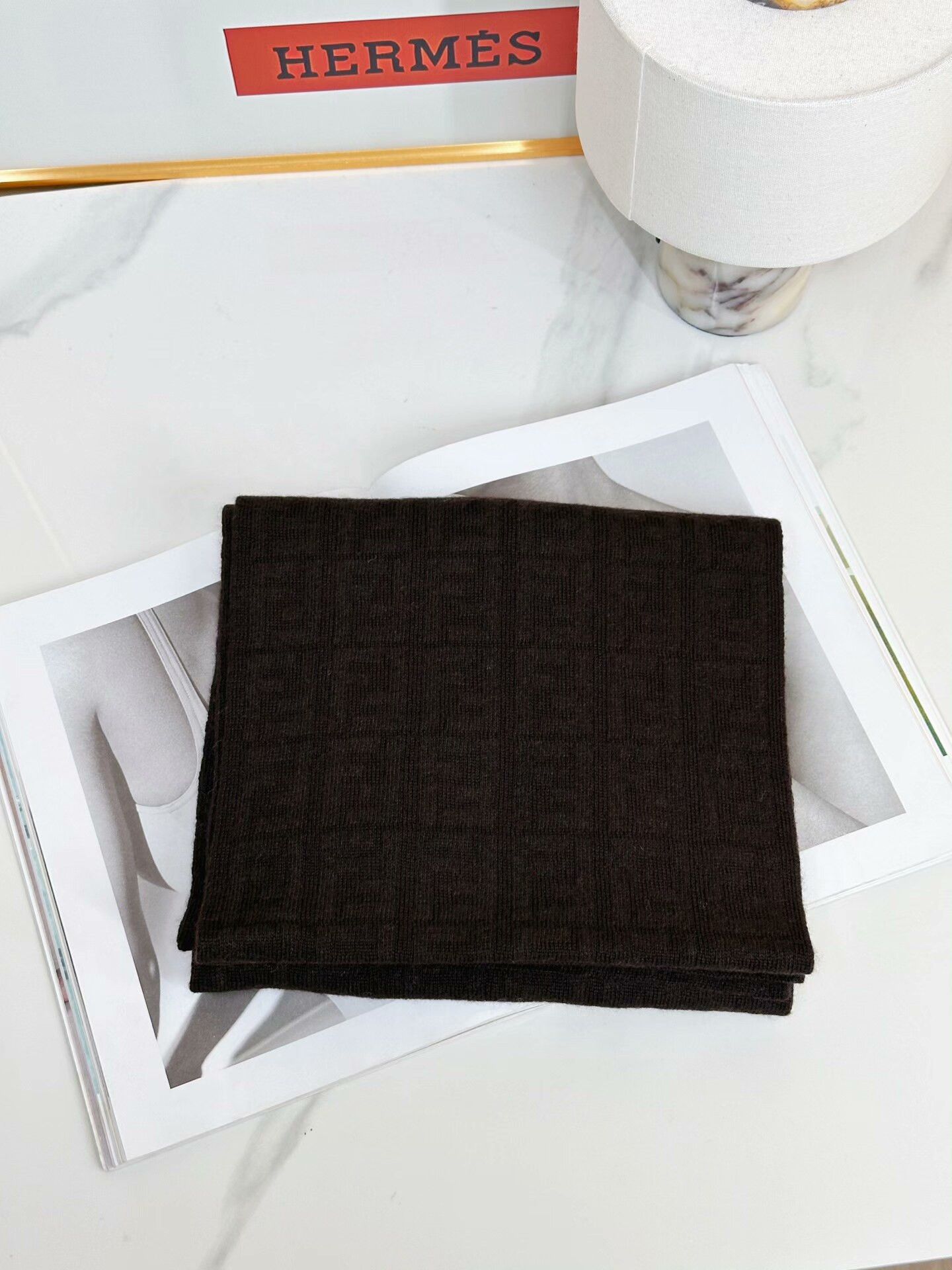 Fendi FENDI Brown Wool Casual Scarf Size ONE SIZE - 2 Thumbnail