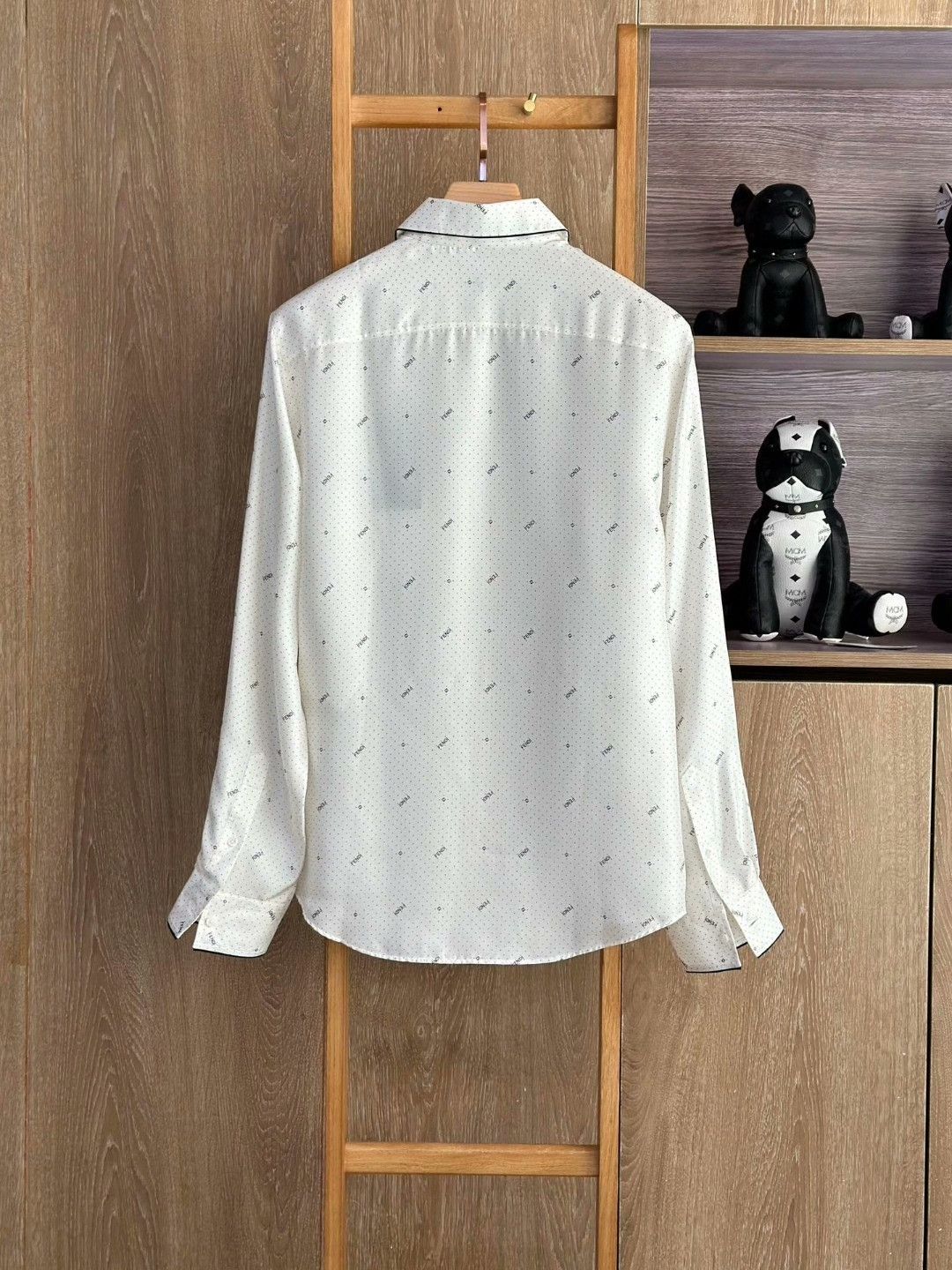 Fendi FENDI White Polka Dot Silk Shirt Size US XXS / EU 40 - 2 Thumbnail