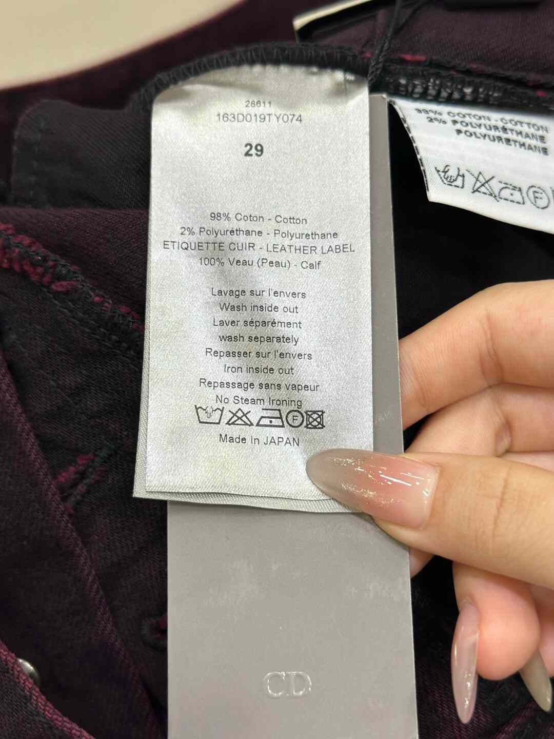 Dior DIOR Burgundy Casual Jeans Size US 29 - 6 Thumbnail