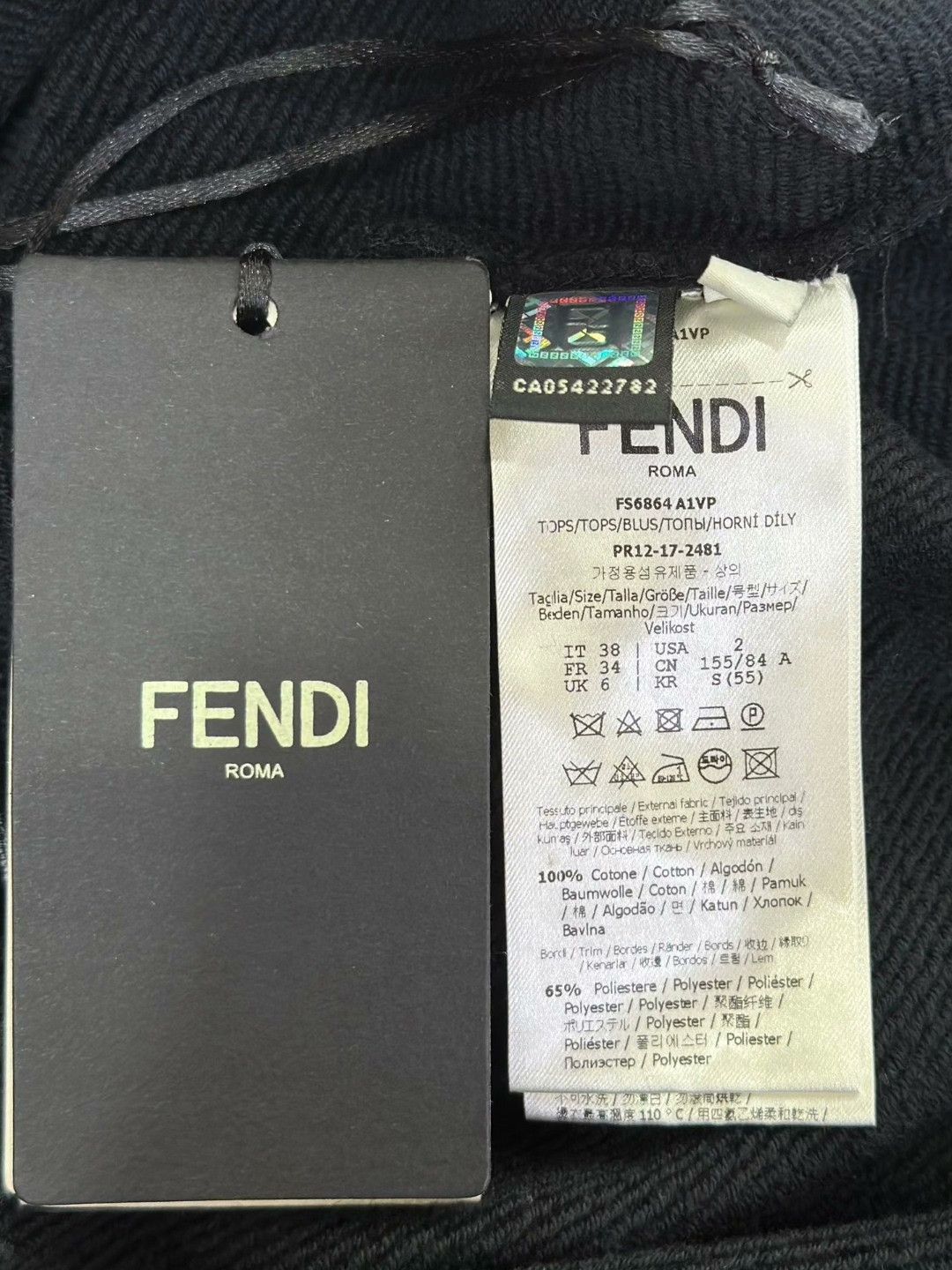 Fendi FENDI Black Embroidered Metal Logo Sweatshirt Size S / US 4 / IT 40 - 7 Thumbnail