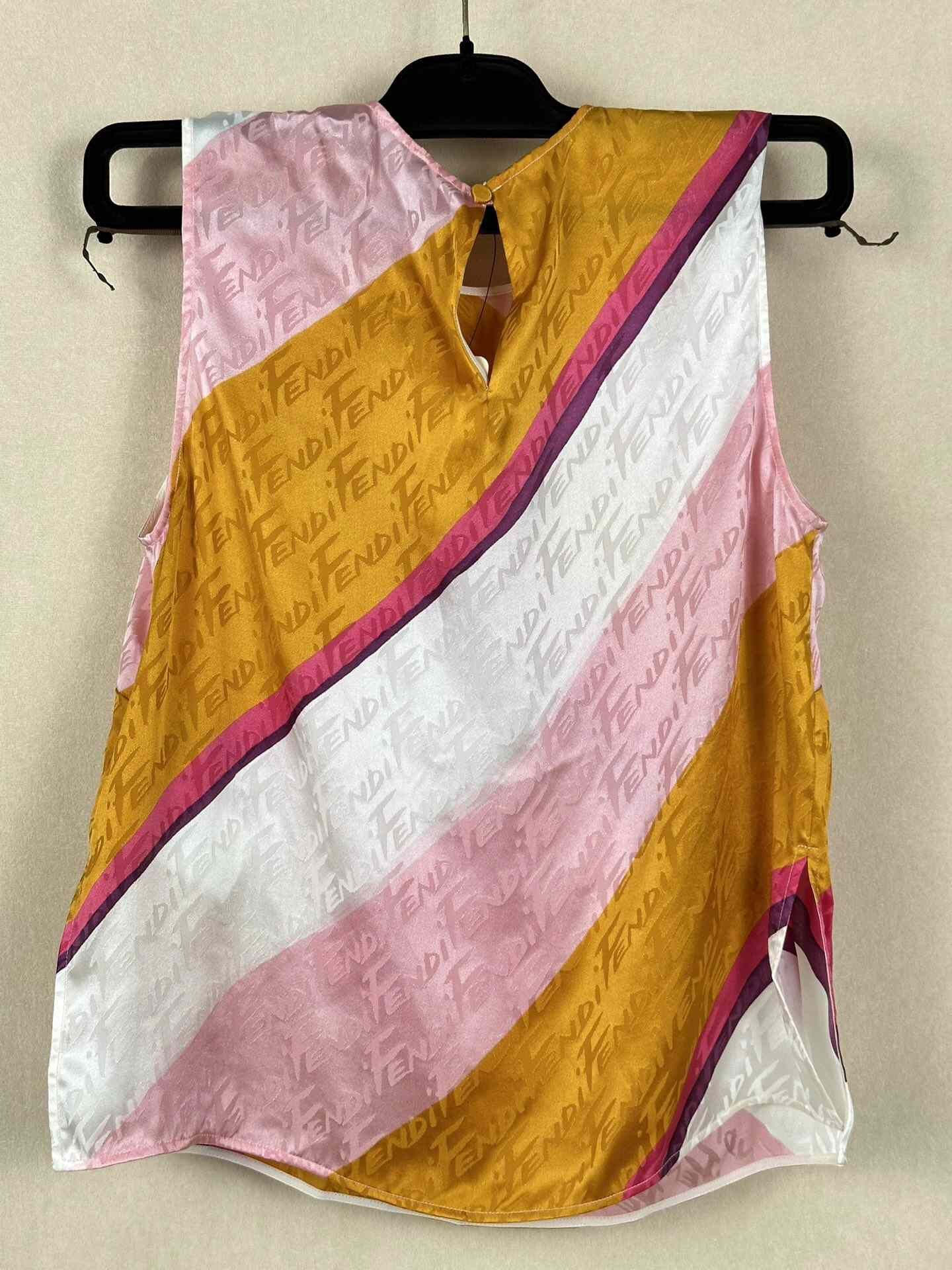Fendi Fendi Color-Block Logo Silk Sleeveless Top Size S / US 4 / IT 40 - 5 Thumbnail