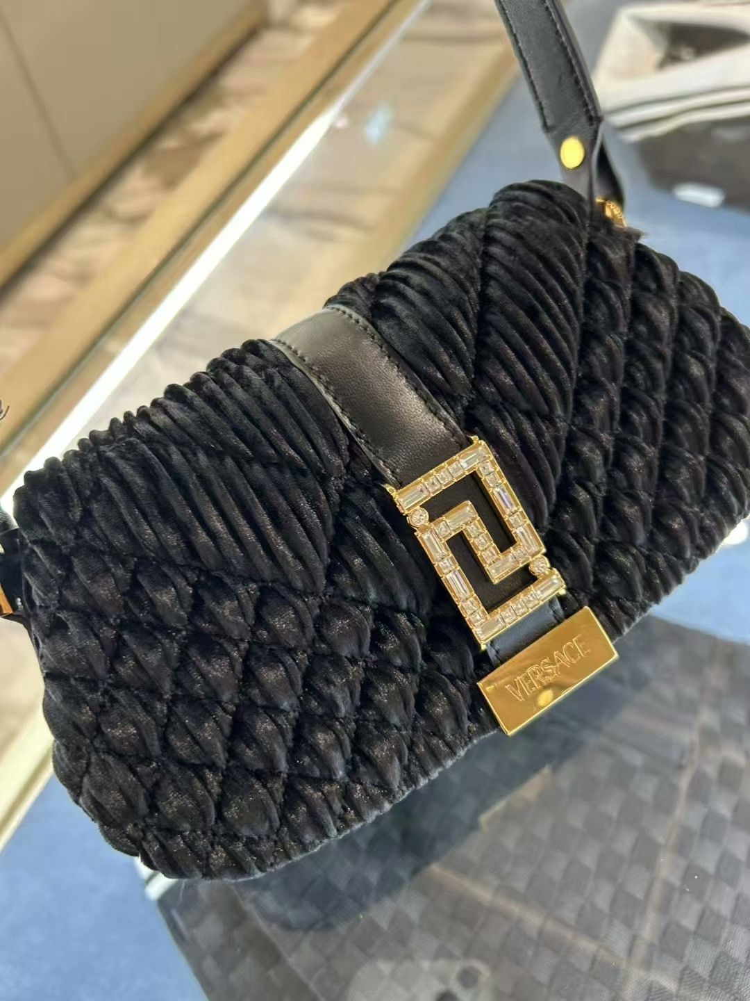 Versace Versace Women's Velvet Underarm Bag Size ONE SIZE - 3 Thumbnail