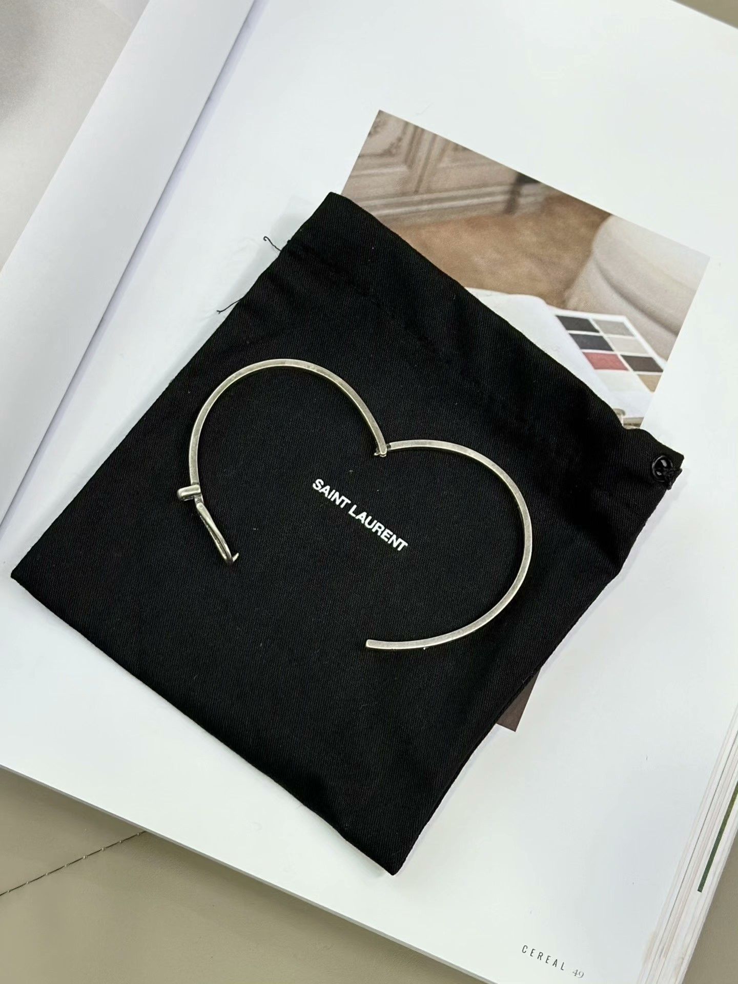 Saint Laurent Paris Saint Laurent Silver Circle Bracelet Size ONE SIZE - 2 Thumbnail