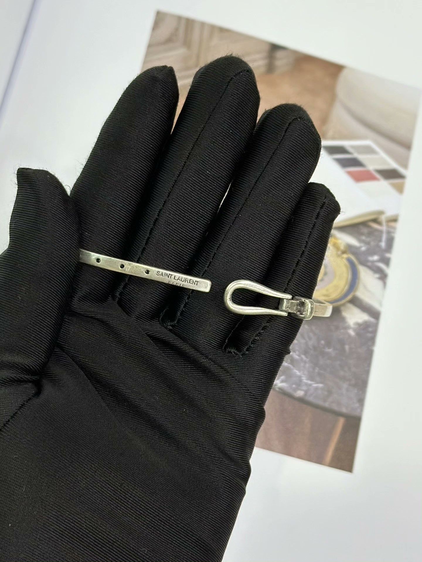 Saint Laurent Paris Saint Laurent Silver Circle Bracelet Size ONE SIZE - 3 Thumbnail