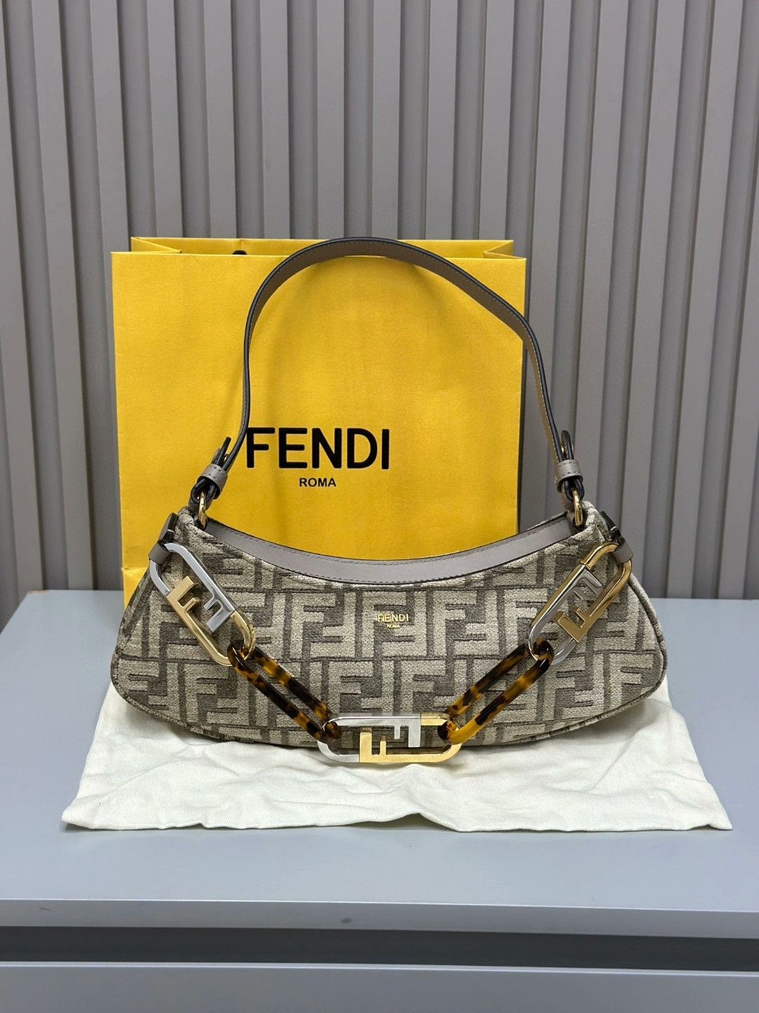 Fendi FENDI O'Lock Crescent Monogram Shoulder Bag Size ONE SIZE - 3 Thumbnail