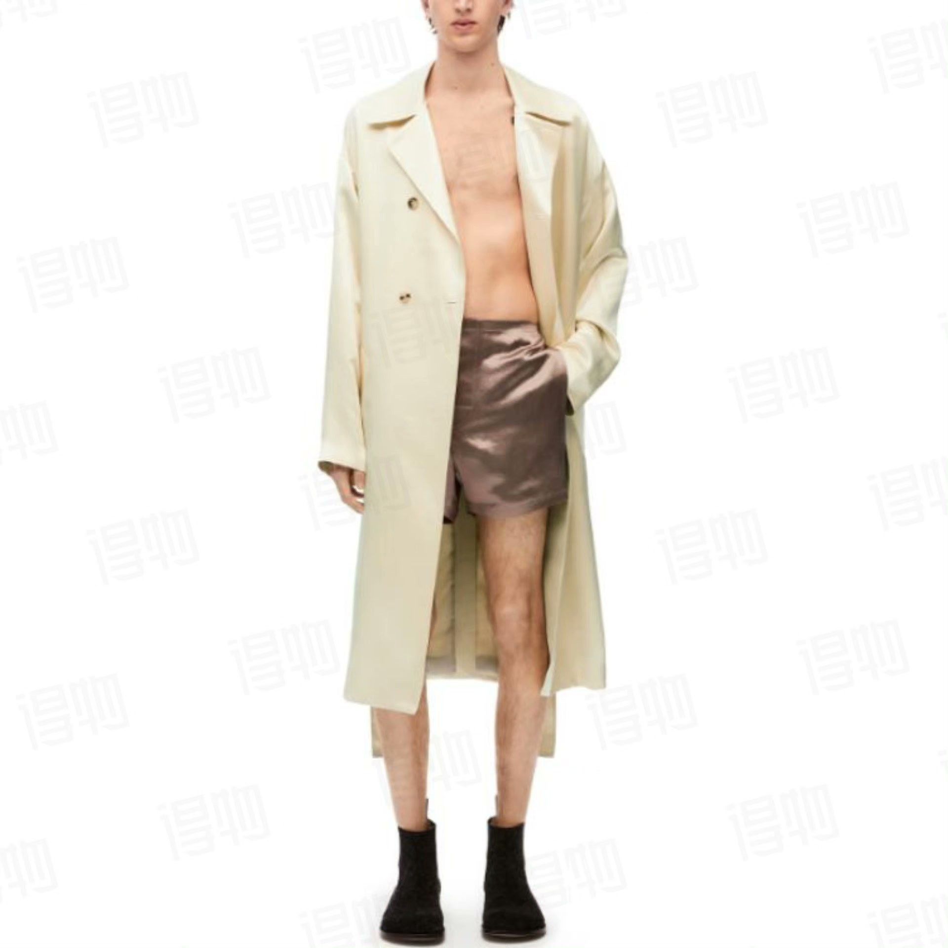 Loewe LOEWE Men's Beige Double-Breasted Trench Size US S / EU 44-46 / 1 - 2 Thumbnail