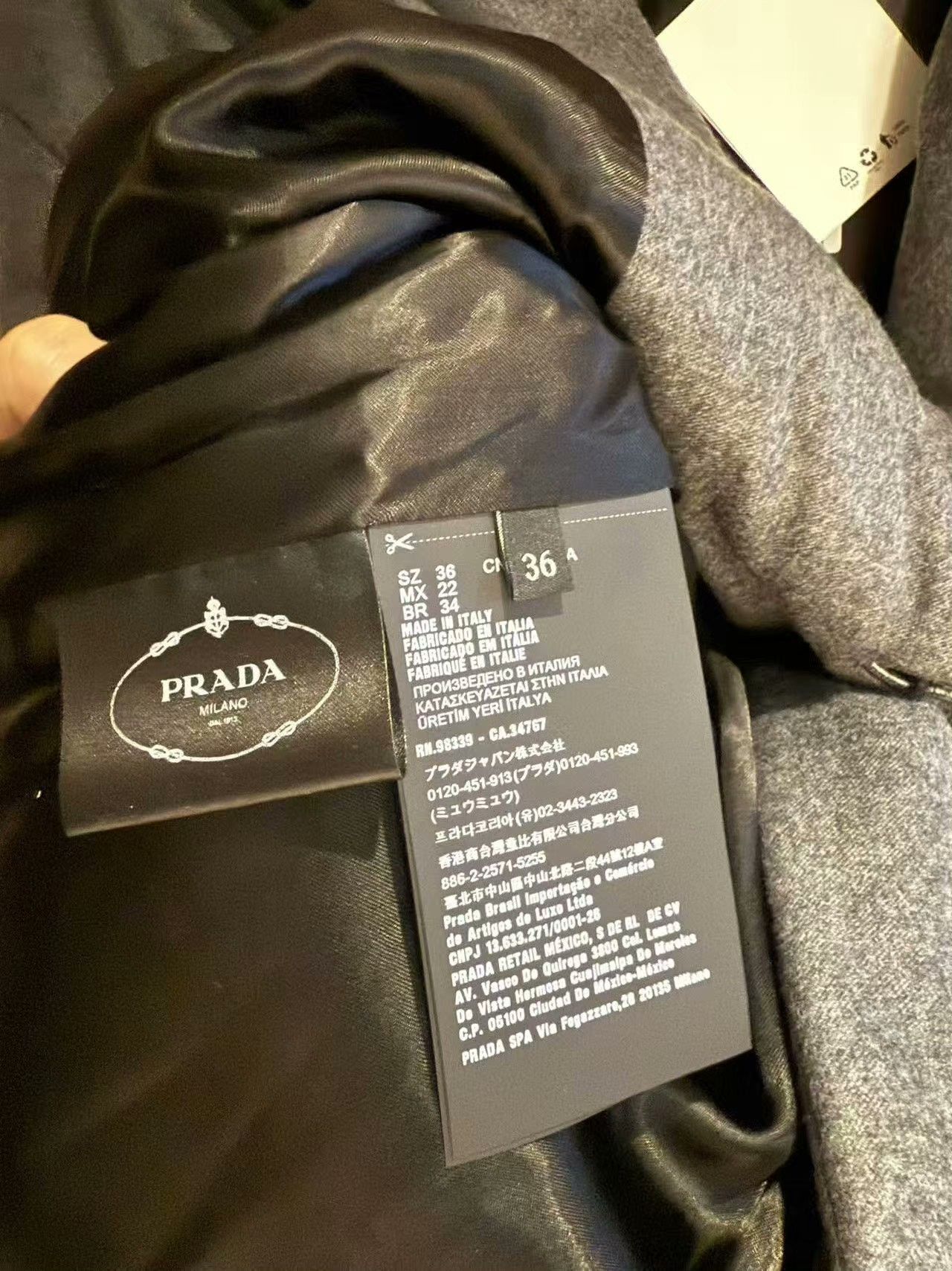 Prada Prada Gray Wool Cashmere Coat Size XS / US 0-2 / IT 36-38 - 6 Thumbnail