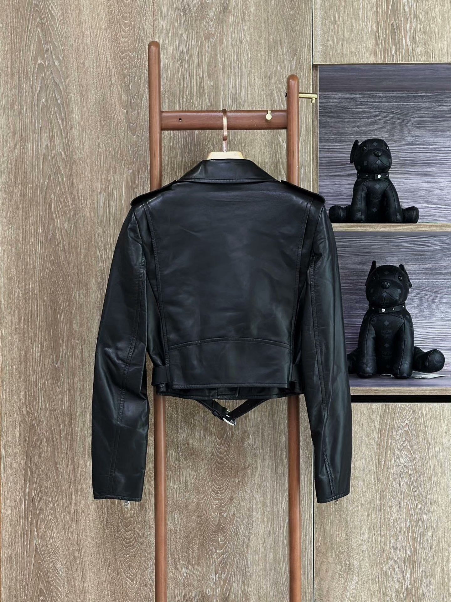 Prada Prada Black Lapel Sheepskin Leather Coat Size S / US 4 / IT 40 - 2 Thumbnail