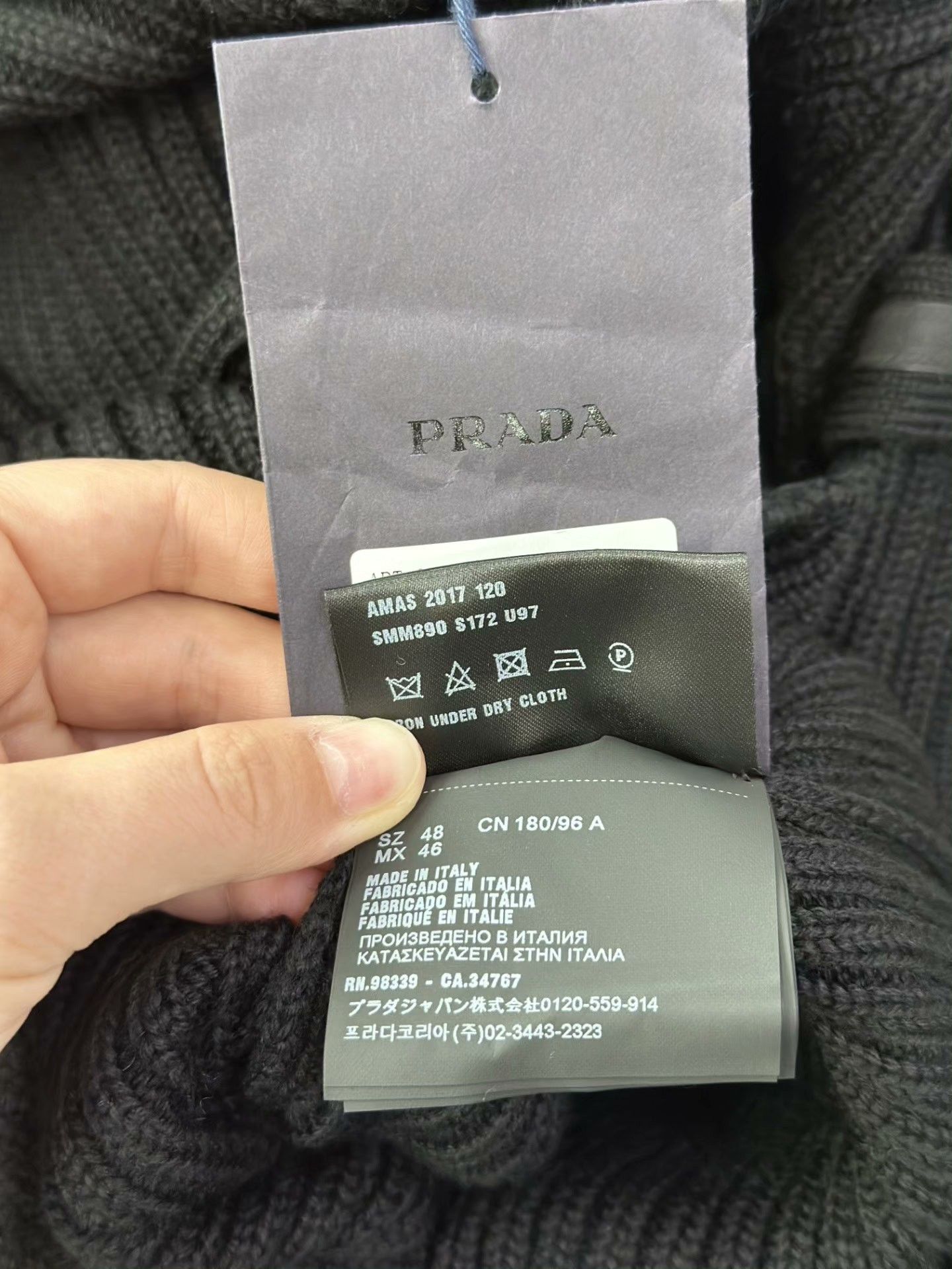 Prada PRADA Black Crewneck Wool Sweater Size US M / EU 48-50 / 2 - 6 Thumbnail