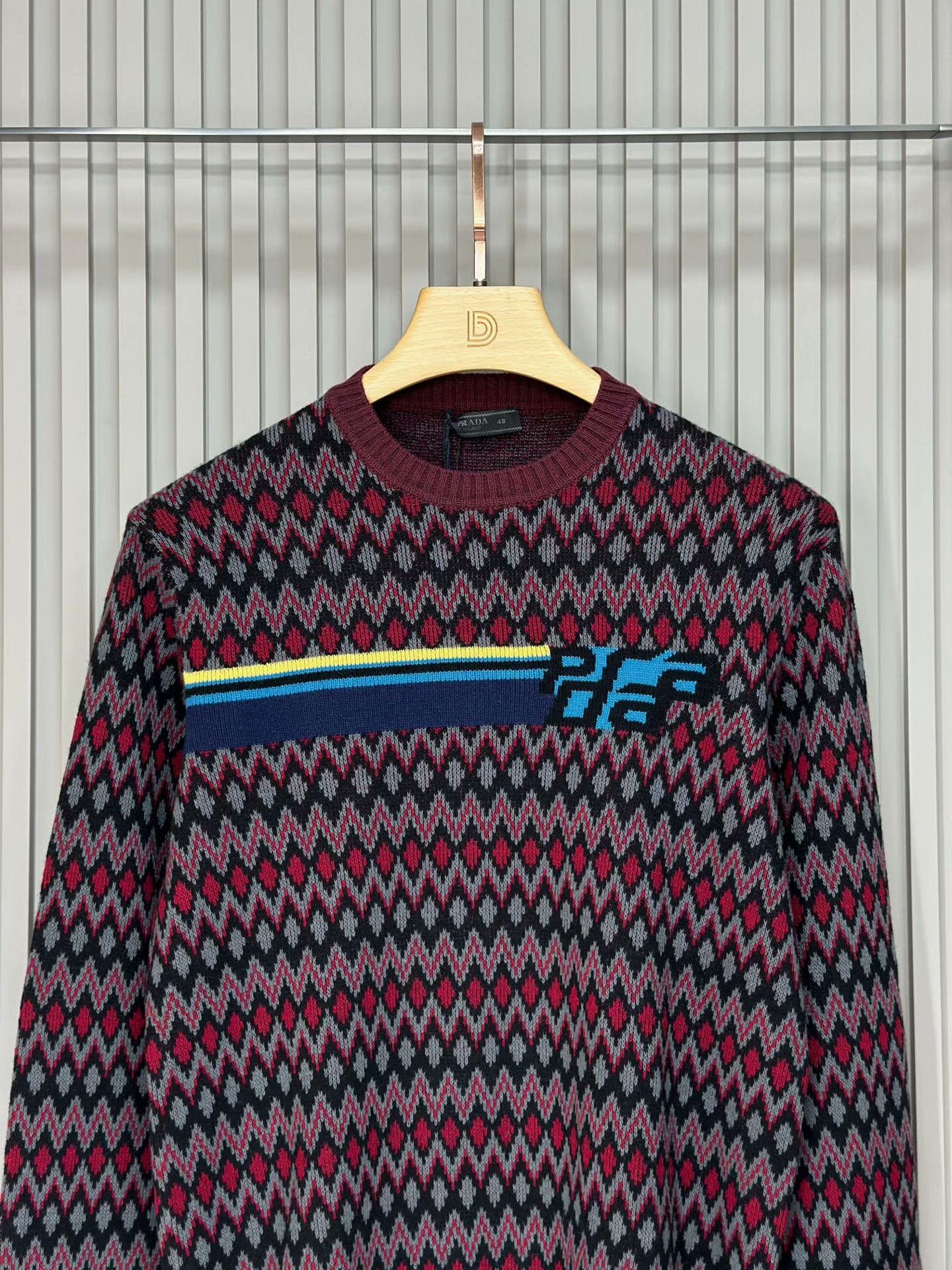 Prada PRADA Colorblock Crewneck Wool Sweater Size US M / EU 48-50 / 2 - 3 Thumbnail