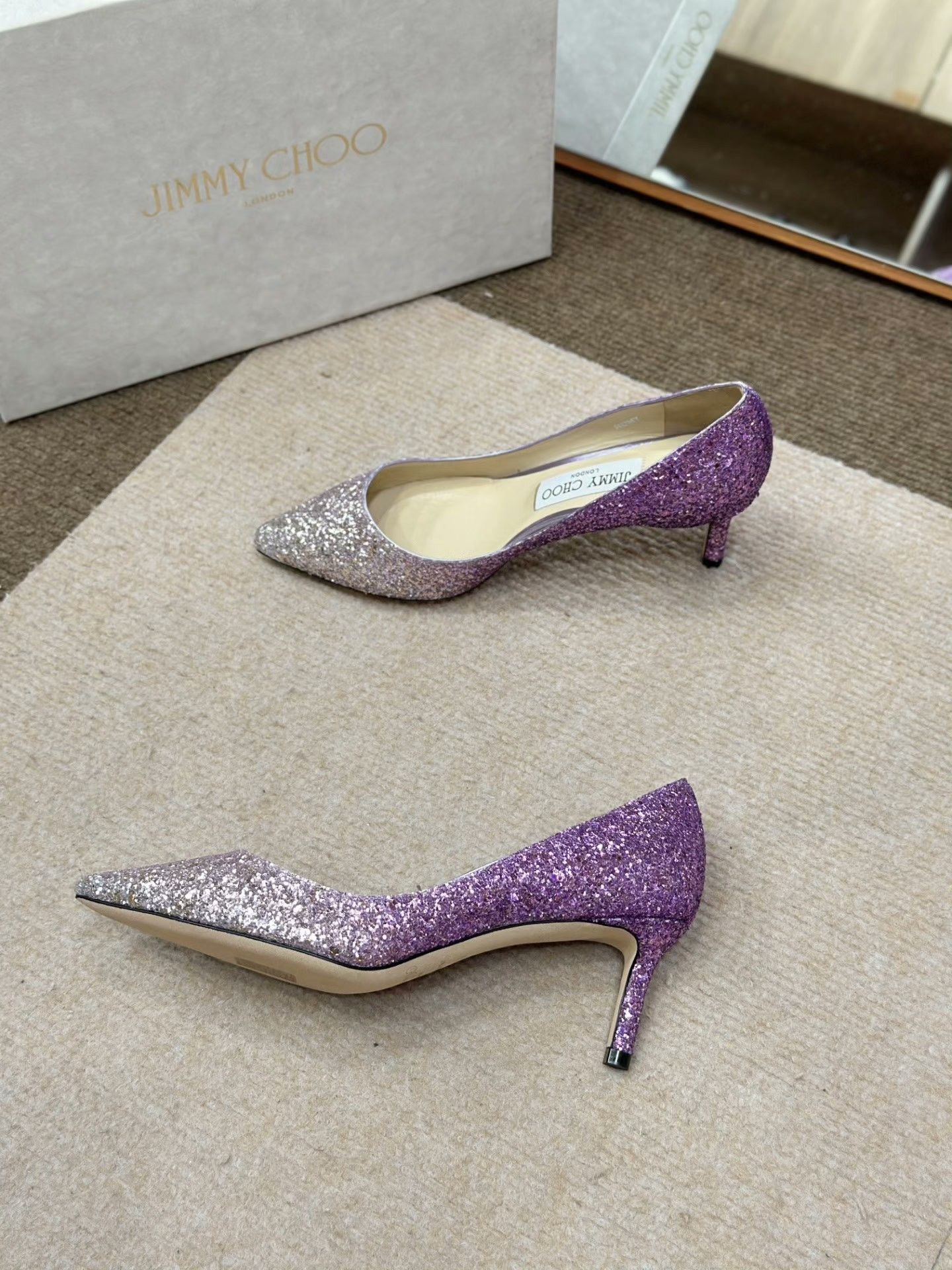 Jimmy Choo Jimmy Choo Romy Gradient Pointed Heels Size US 4.5 / IT 34.5 - 3 Thumbnail