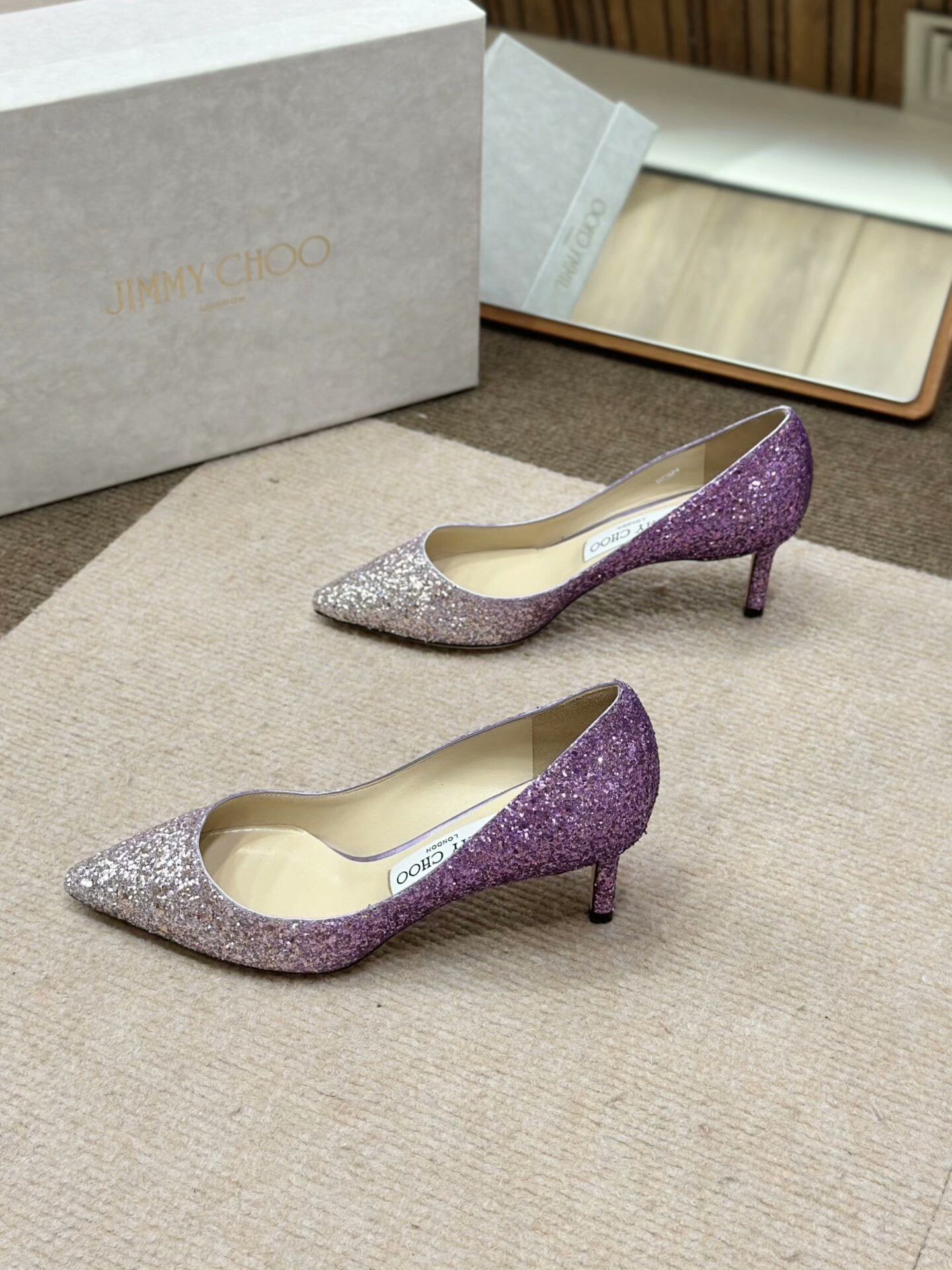 Jimmy Choo Jimmy Choo Romy Gradient Pointed Heels Size US 4.5 / IT 34.5 - 2 Thumbnail
