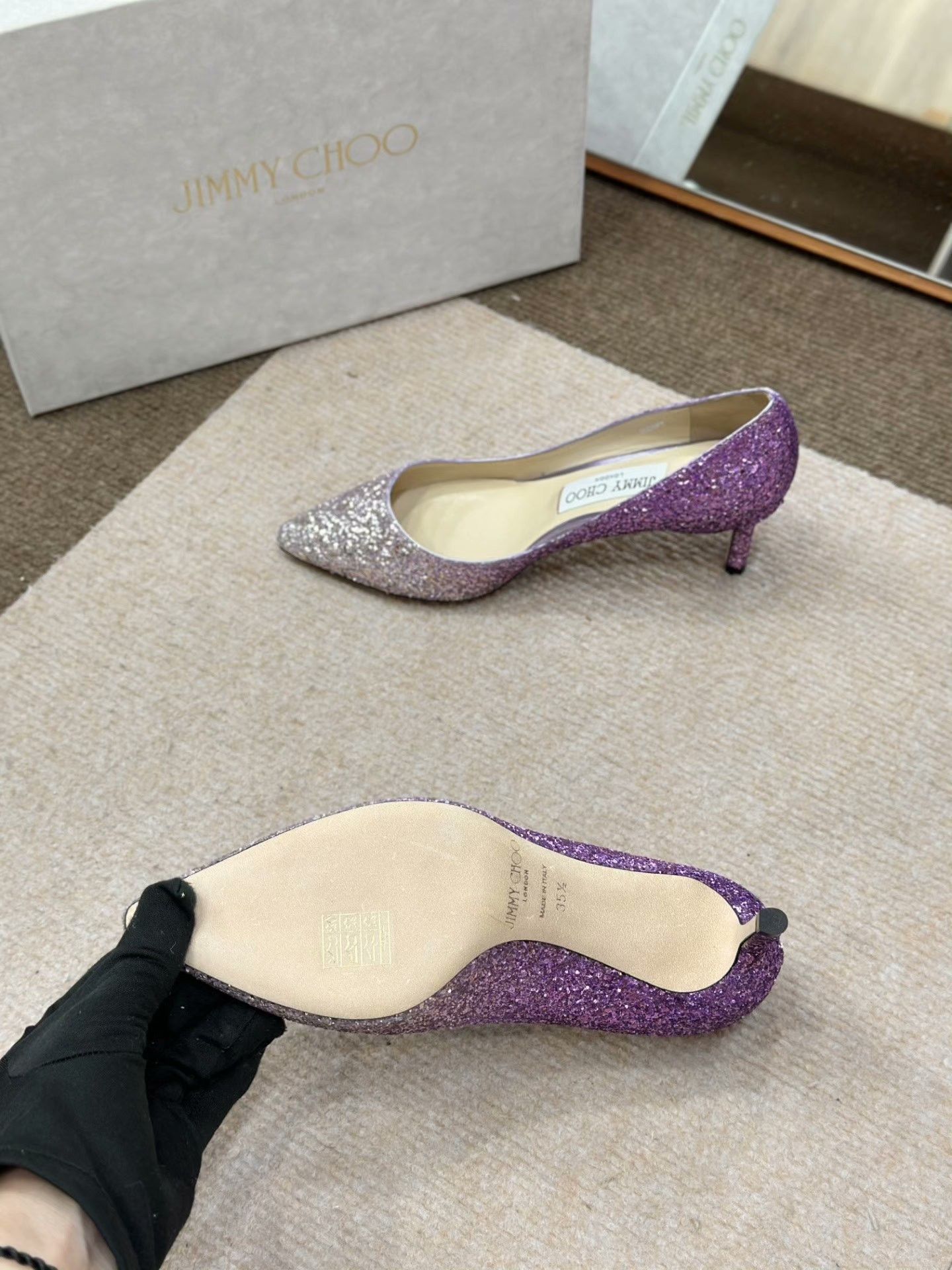 Jimmy Choo Jimmy Choo Romy Gradient Pointed Heels Size US 4.5 / IT 34.5 - 4 Thumbnail