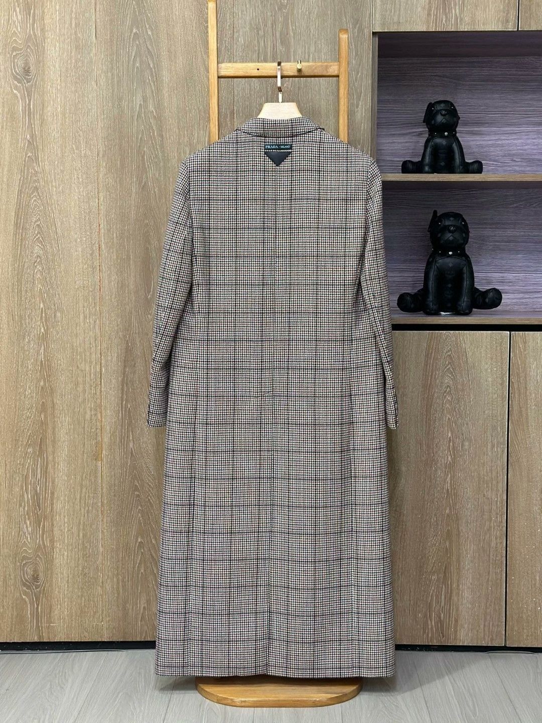 Prada Prada Houndstooth Lapel Wool Coat Size US XXS / EU 40 - 2 Thumbnail