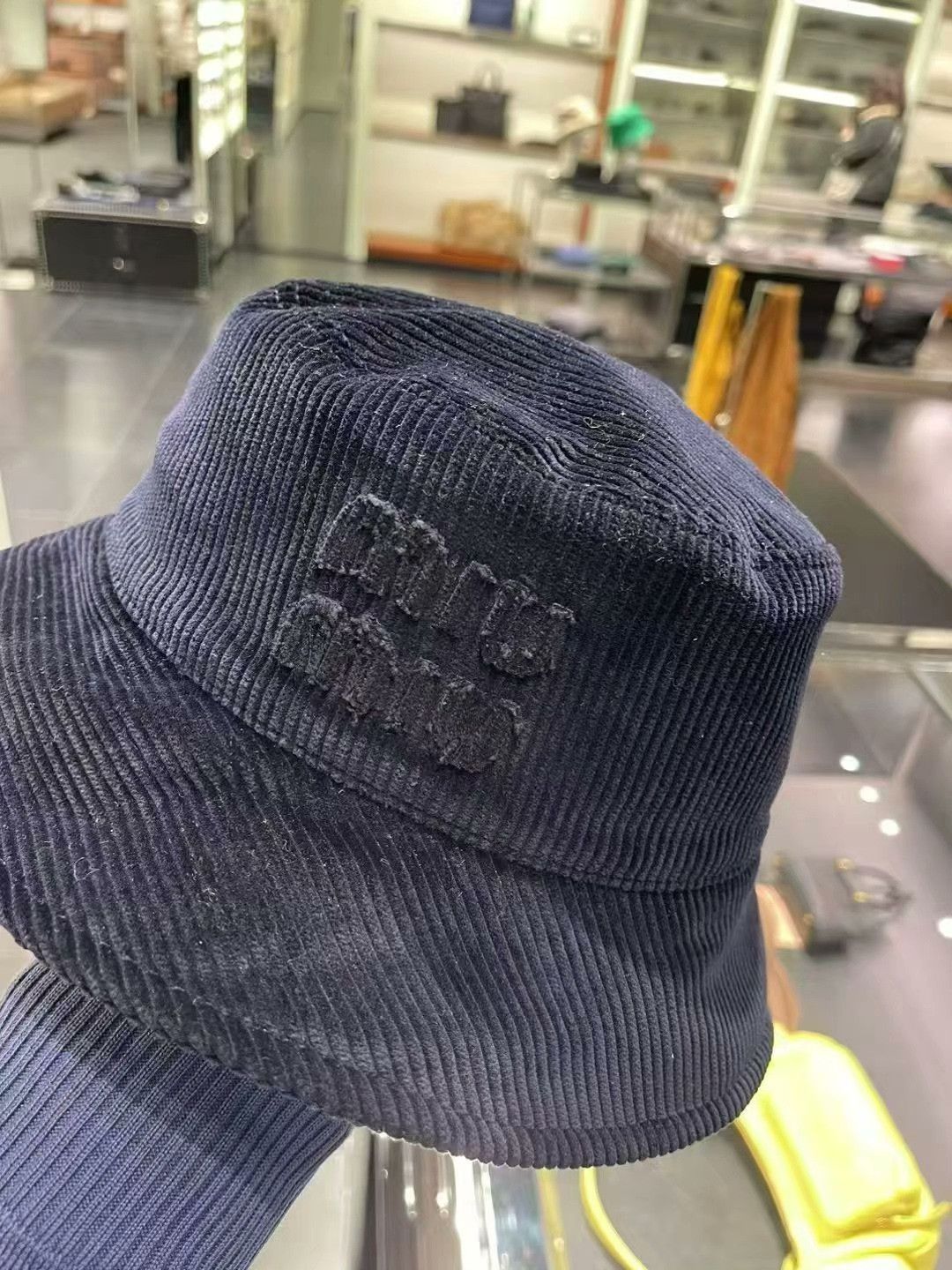 Miu Miu Miu Miu Women's Blue Corduroy Bucket Hat Size ONE SIZE - 2 Thumbnail