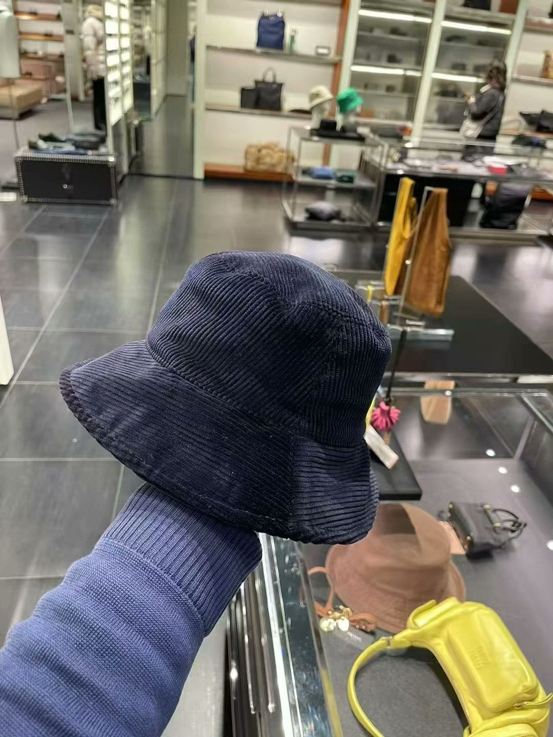 Miu Miu Miu Miu Women's Blue Corduroy Bucket Hat Size ONE SIZE - 3 Thumbnail