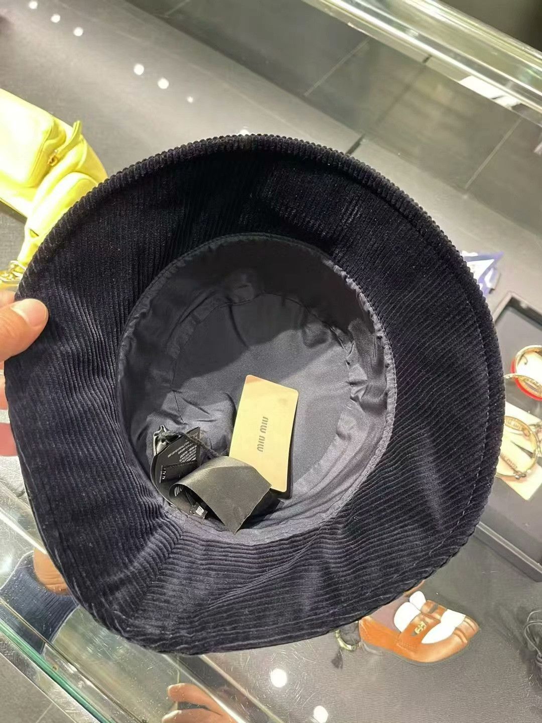 Miu Miu Miu Miu Women's Blue Corduroy Bucket Hat Size ONE SIZE - 4 Thumbnail