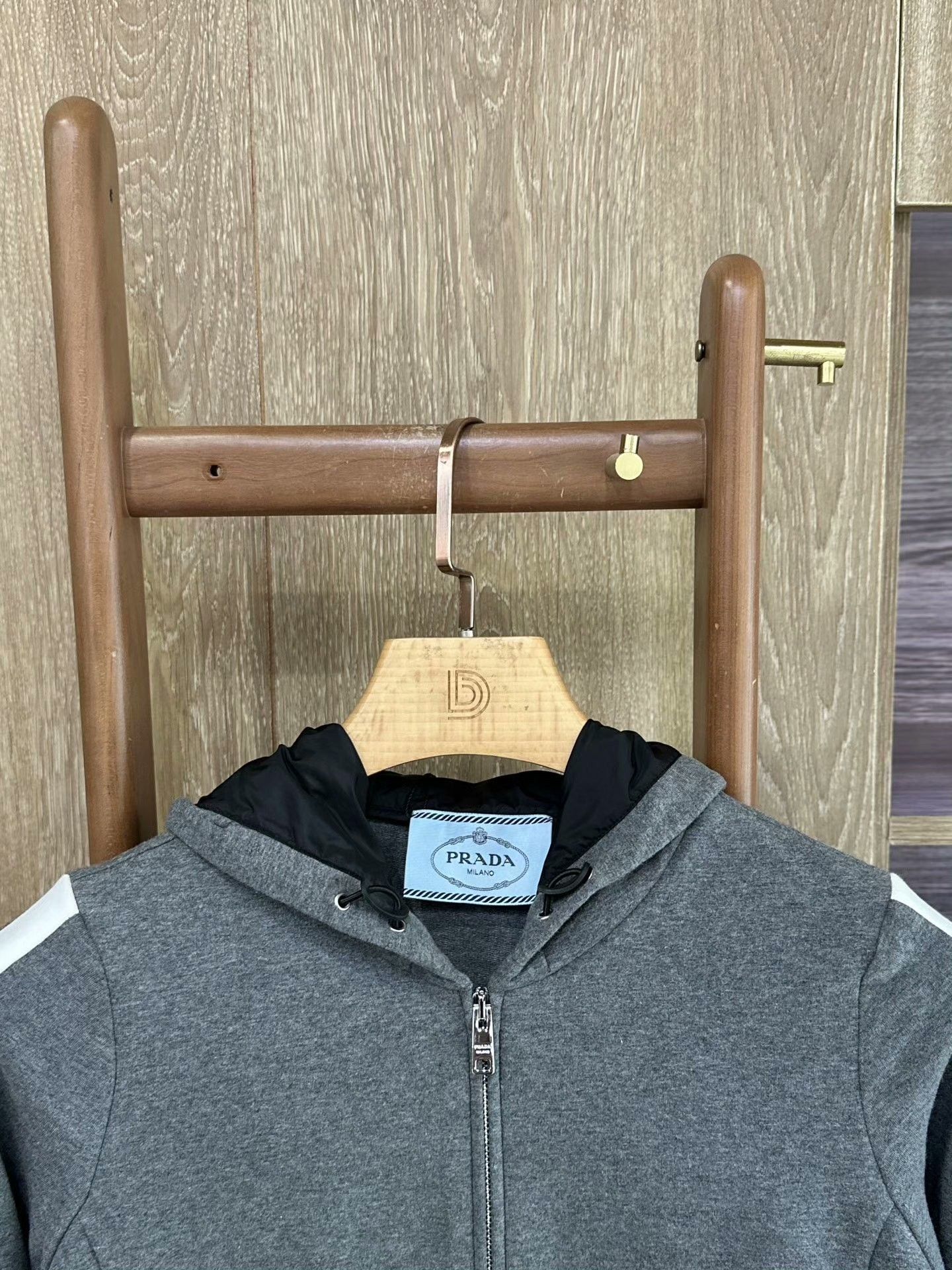 Prada Prada Gray Hooded Sweatshirt Jacket Size L / US 10 / IT 46 - 3 Thumbnail