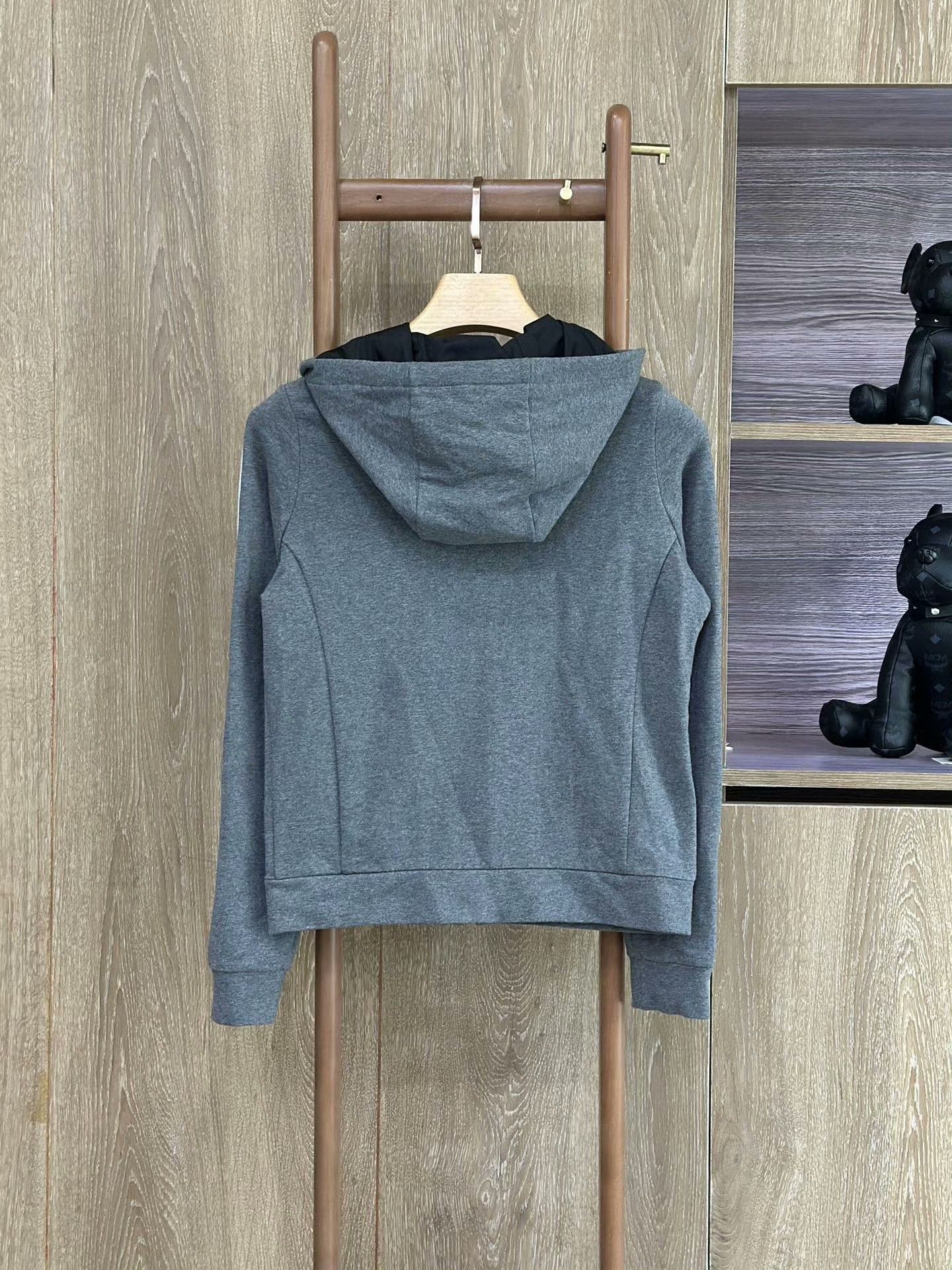 Prada Prada Gray Hooded Sweatshirt Jacket Size L / US 10 / IT 46 - 2 Thumbnail