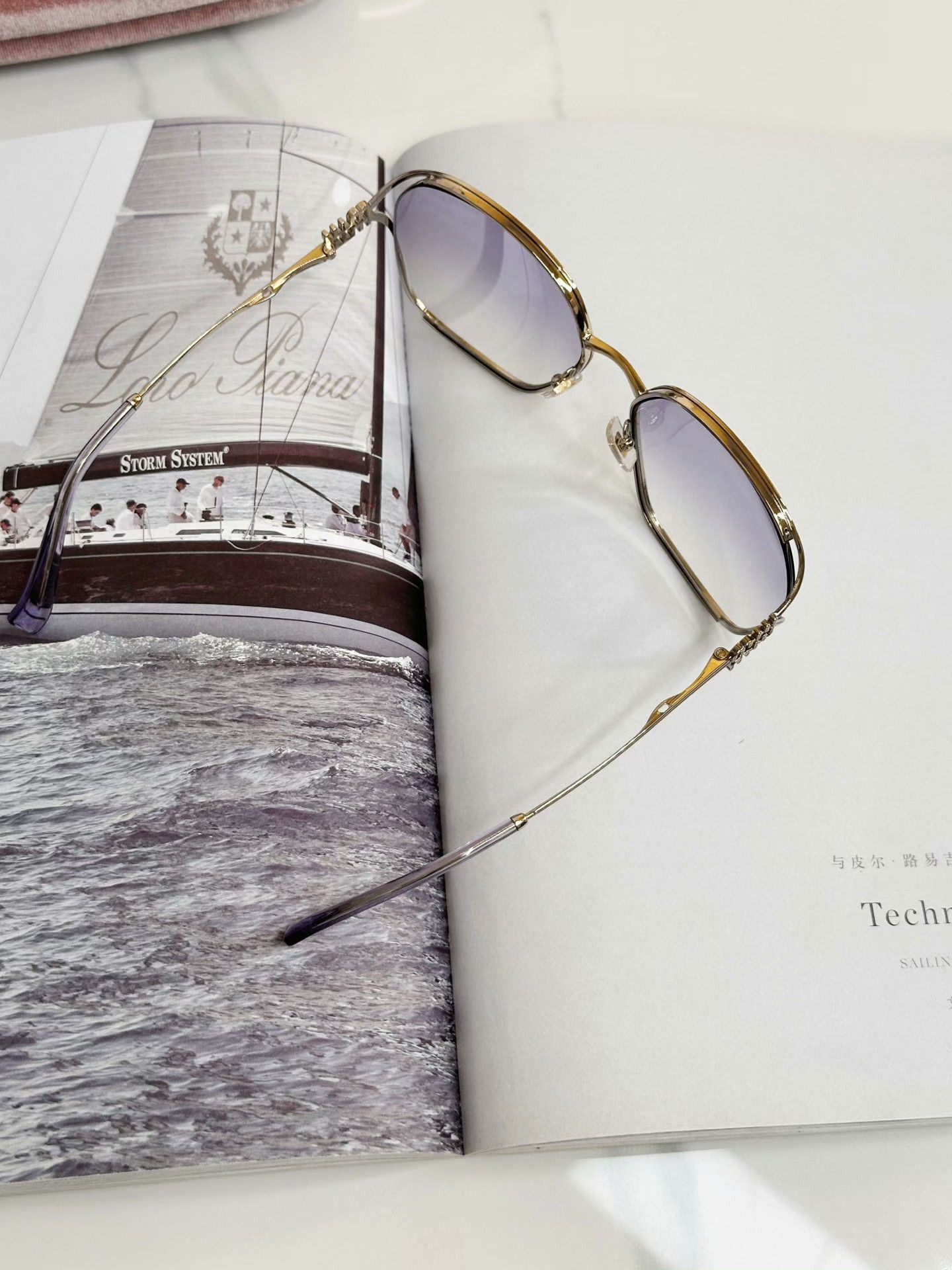 Miu Miu MIUMIU Gold Frame Gradient Sunglasses Size ONE SIZE - 5 Thumbnail
