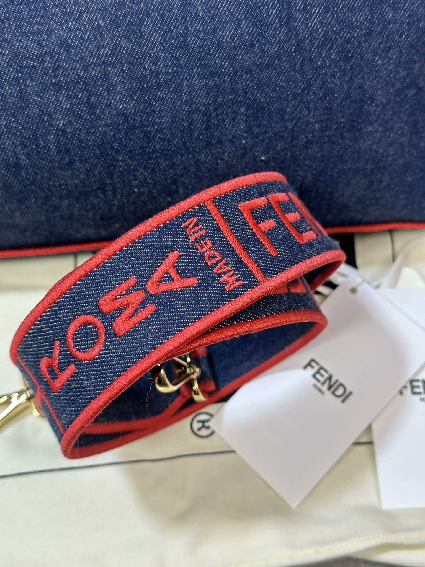 Fendi Fendi Runway Denim Baguette Bag Size ONE SIZE - 3 Thumbnail