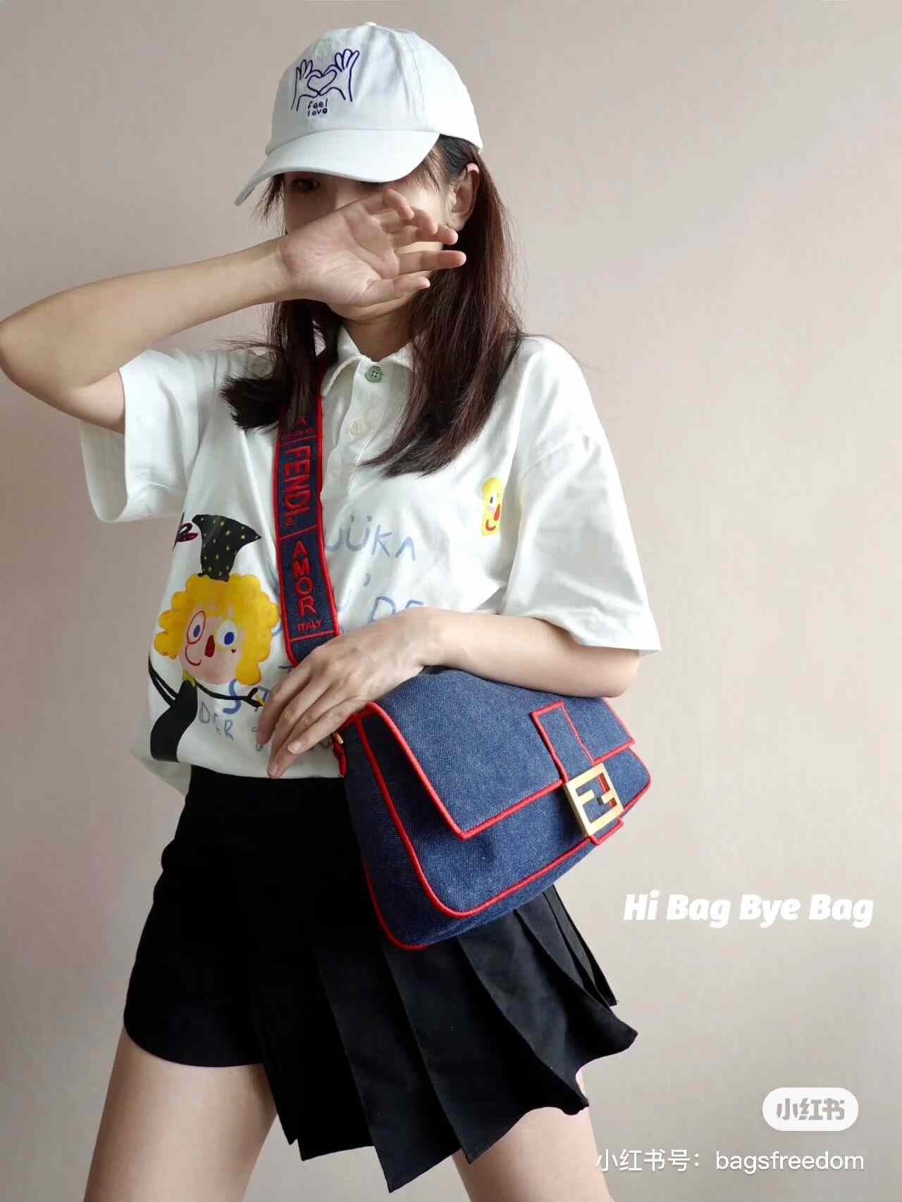 Fendi Fendi Runway Denim Baguette Bag Size ONE SIZE - 9 Thumbnail