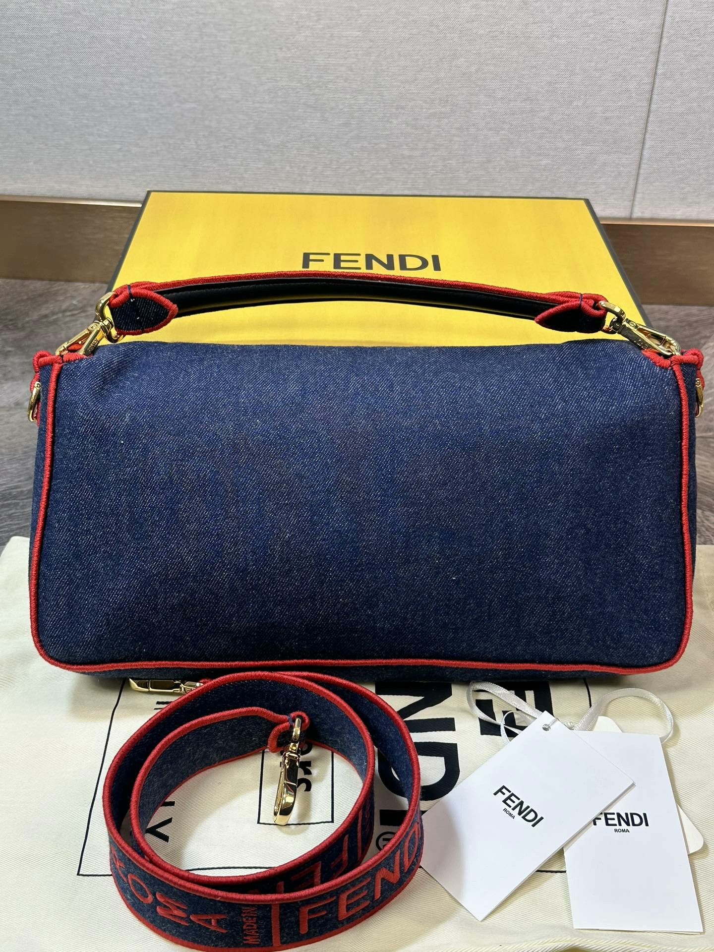 Fendi Fendi Runway Denim Baguette Bag Size ONE SIZE - 2 Thumbnail