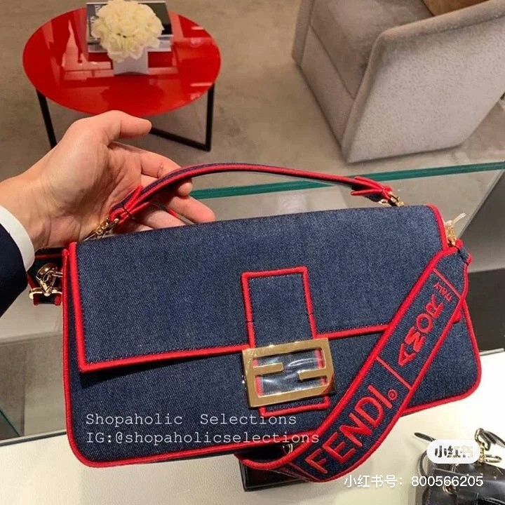 Fendi Fendi Runway Denim Baguette Bag Size ONE SIZE - 5 Thumbnail