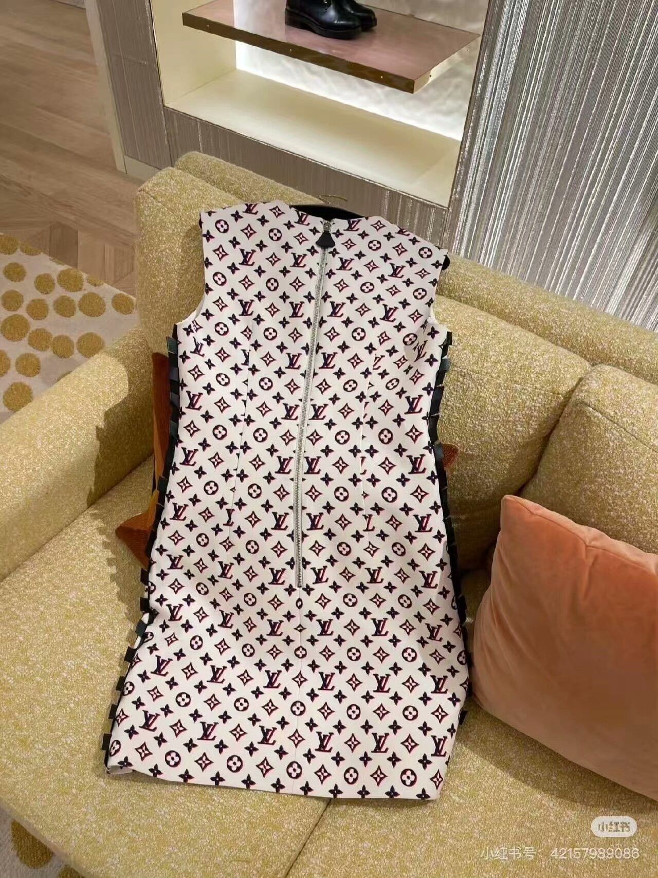 Louis Vuitton LV Full Logo Print Sleeveless Dress Size XXS / US 00 / IT 34 - 2 Thumbnail